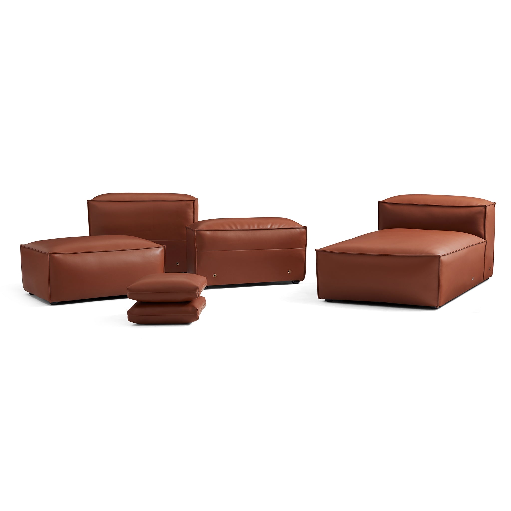 Cube Modular Beige Genuine Leather Armchair