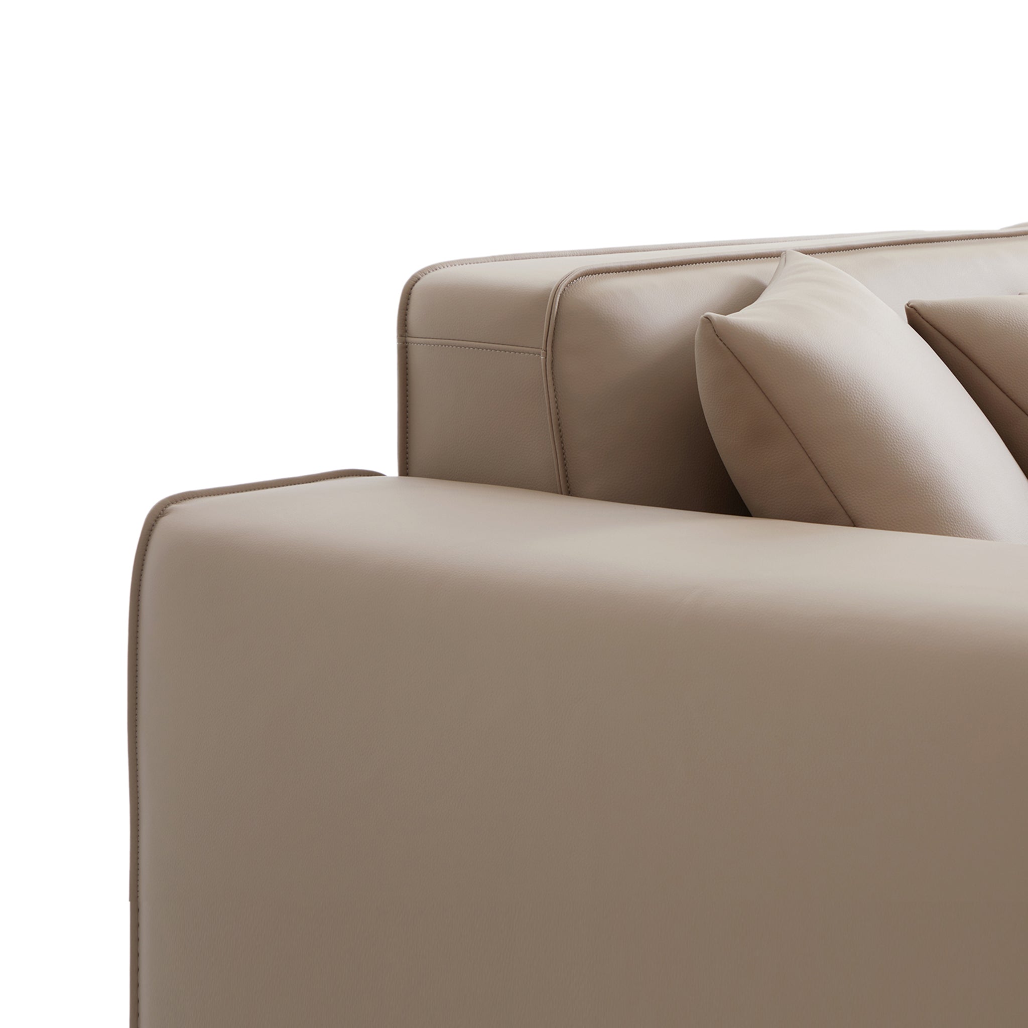 Domus Modular Brown Leather Double Chaise Sectional
