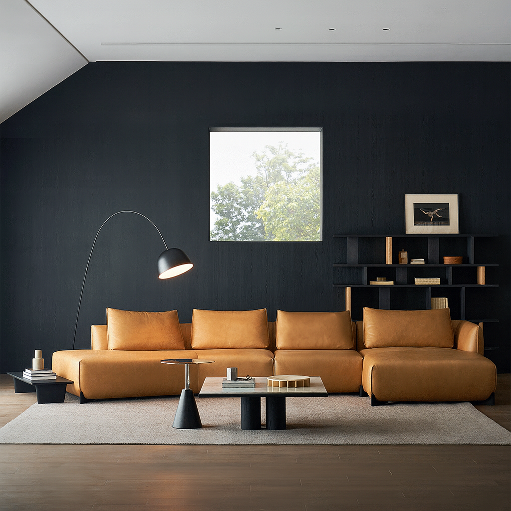Amber Vintage Leather Sectional