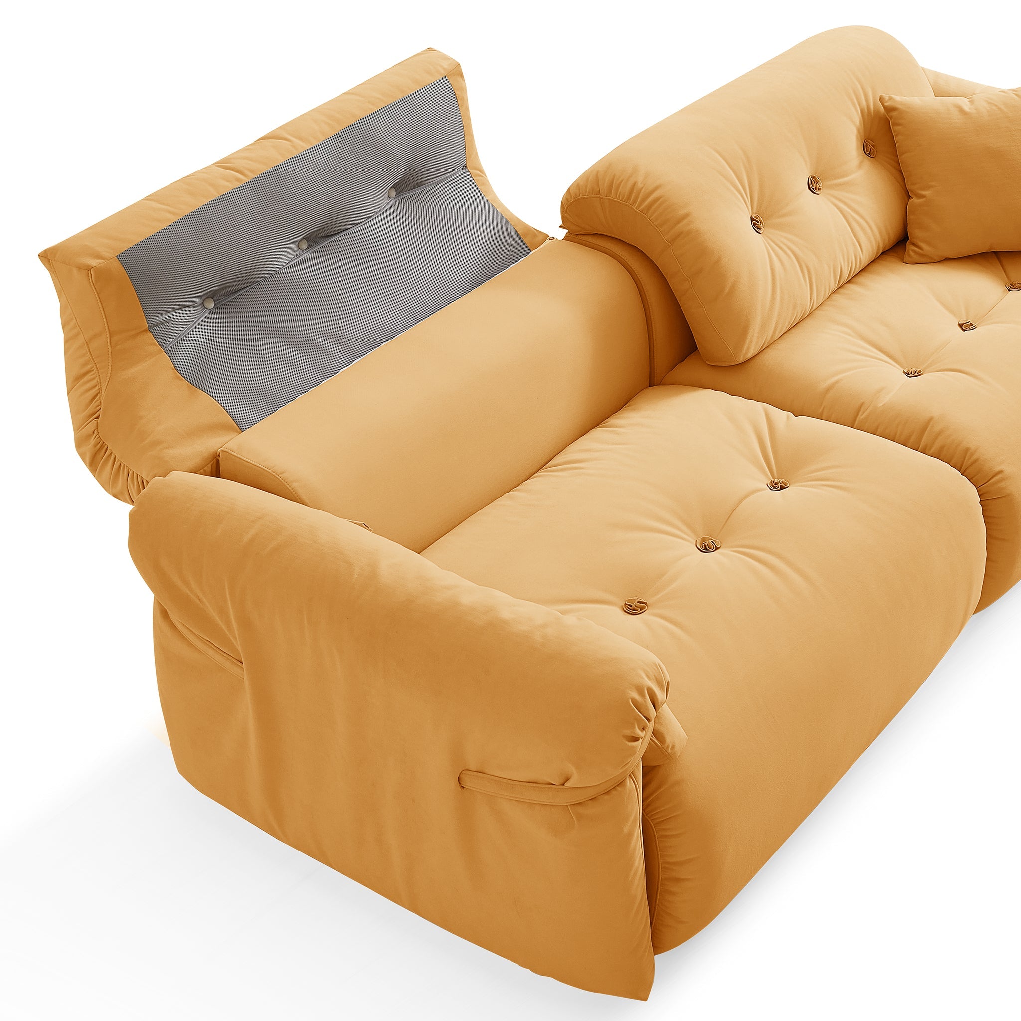 Butter Yellow Tufted Sofa