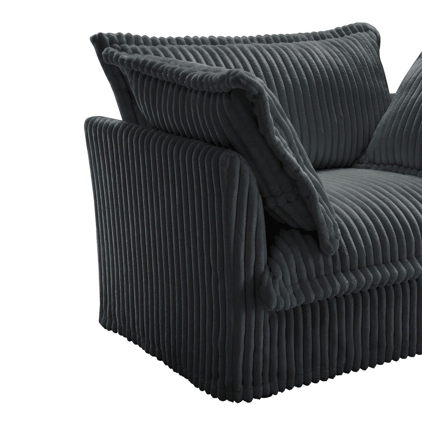 Canapé 4 places en velours côtelé 120 avec plusieurs grands coussins moelleux pour le salon et la chambre