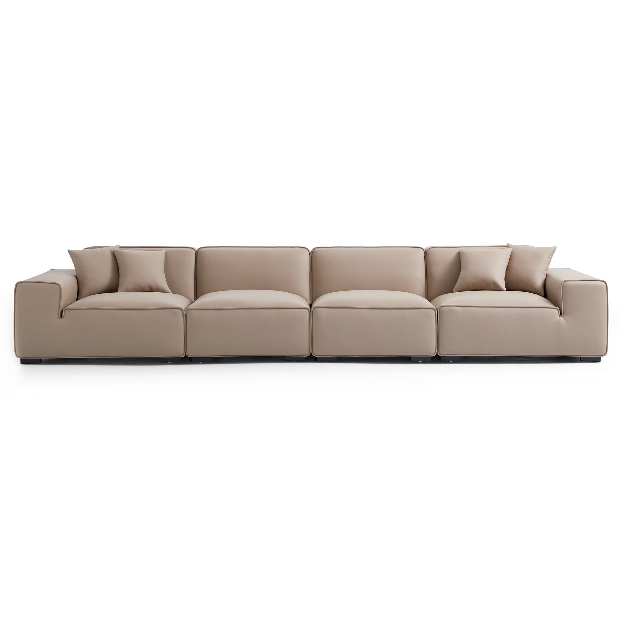 Domus Modular Beige Leather Sofa