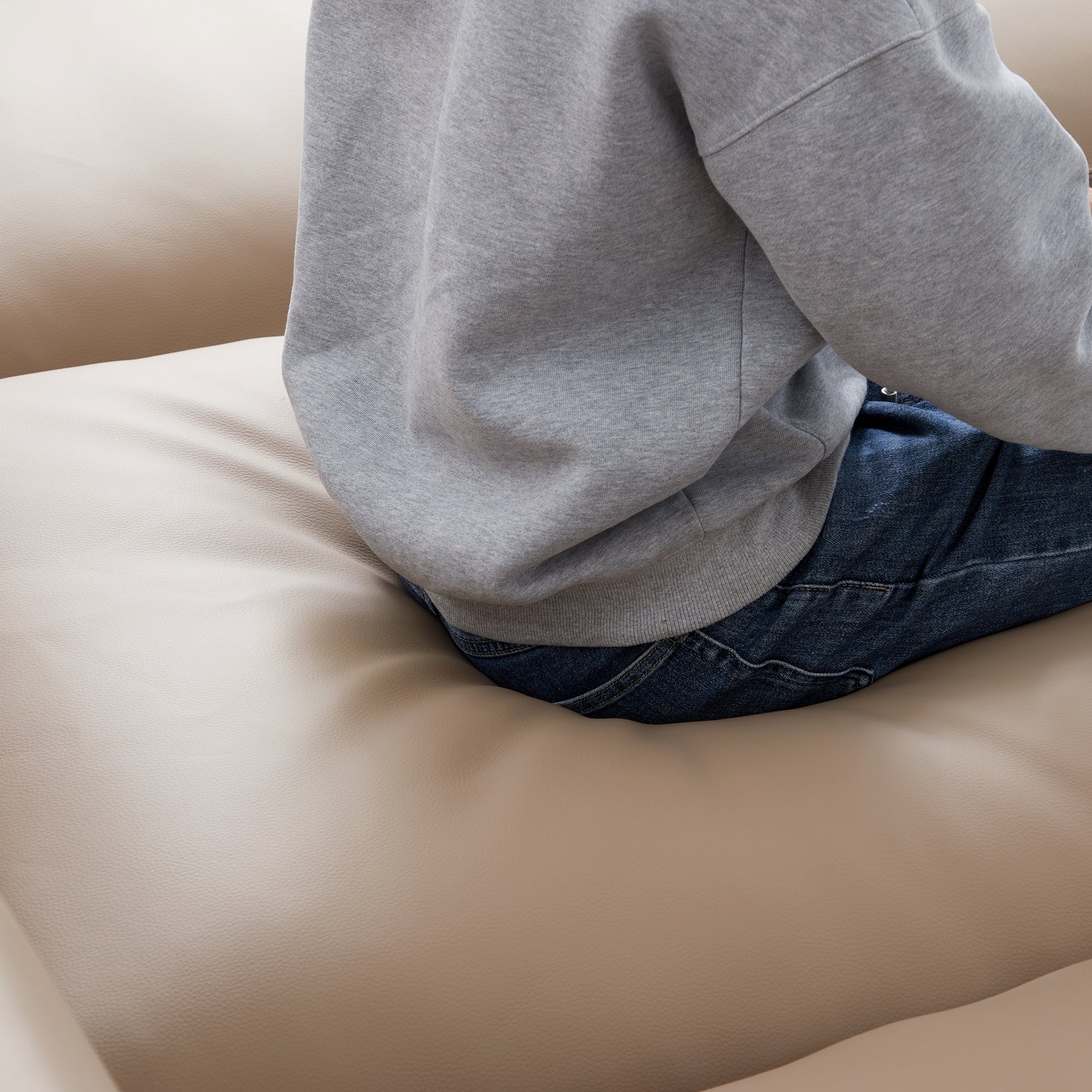 Domus Modular Khaki Leather Sofa