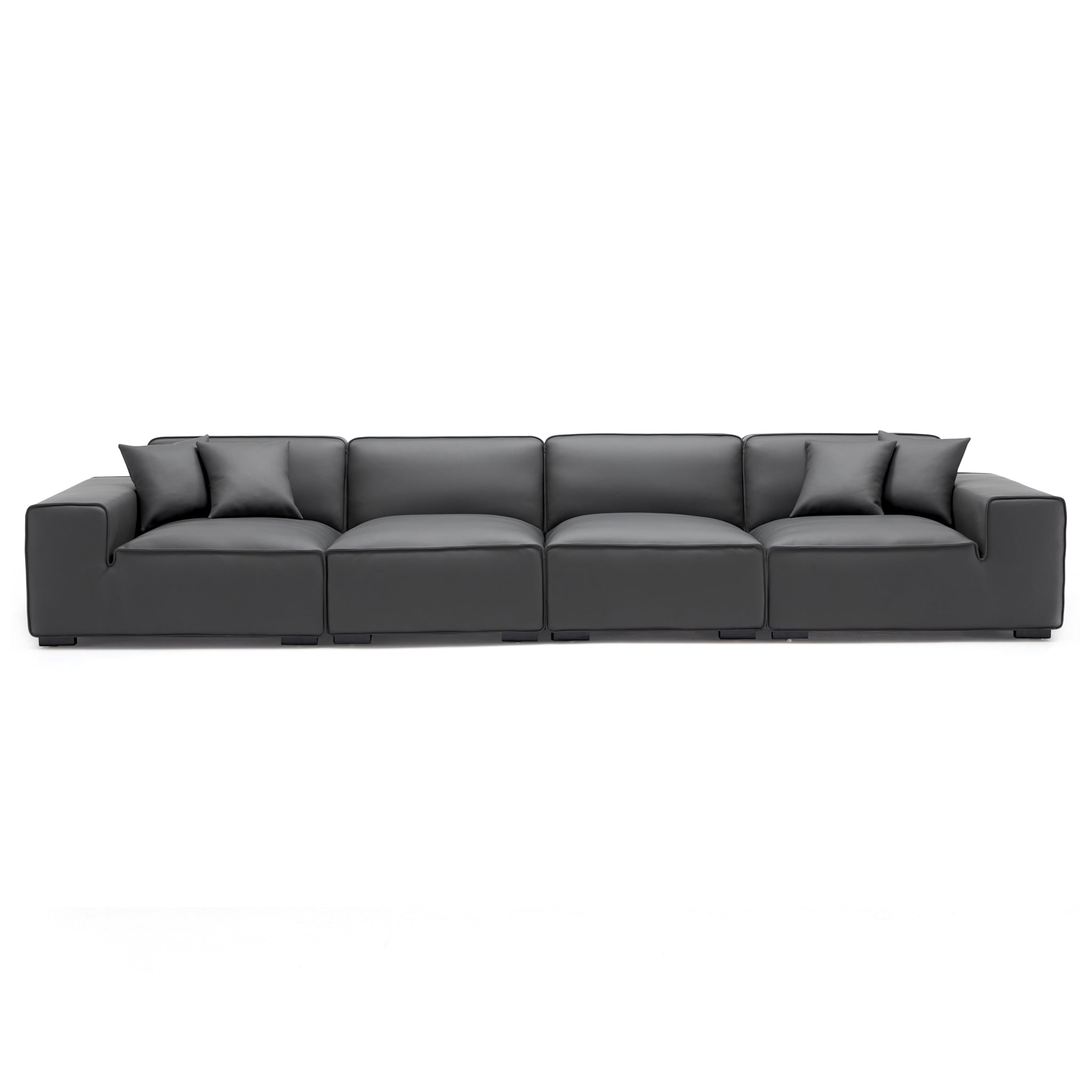 Domus Modular Beige Leather Sofa