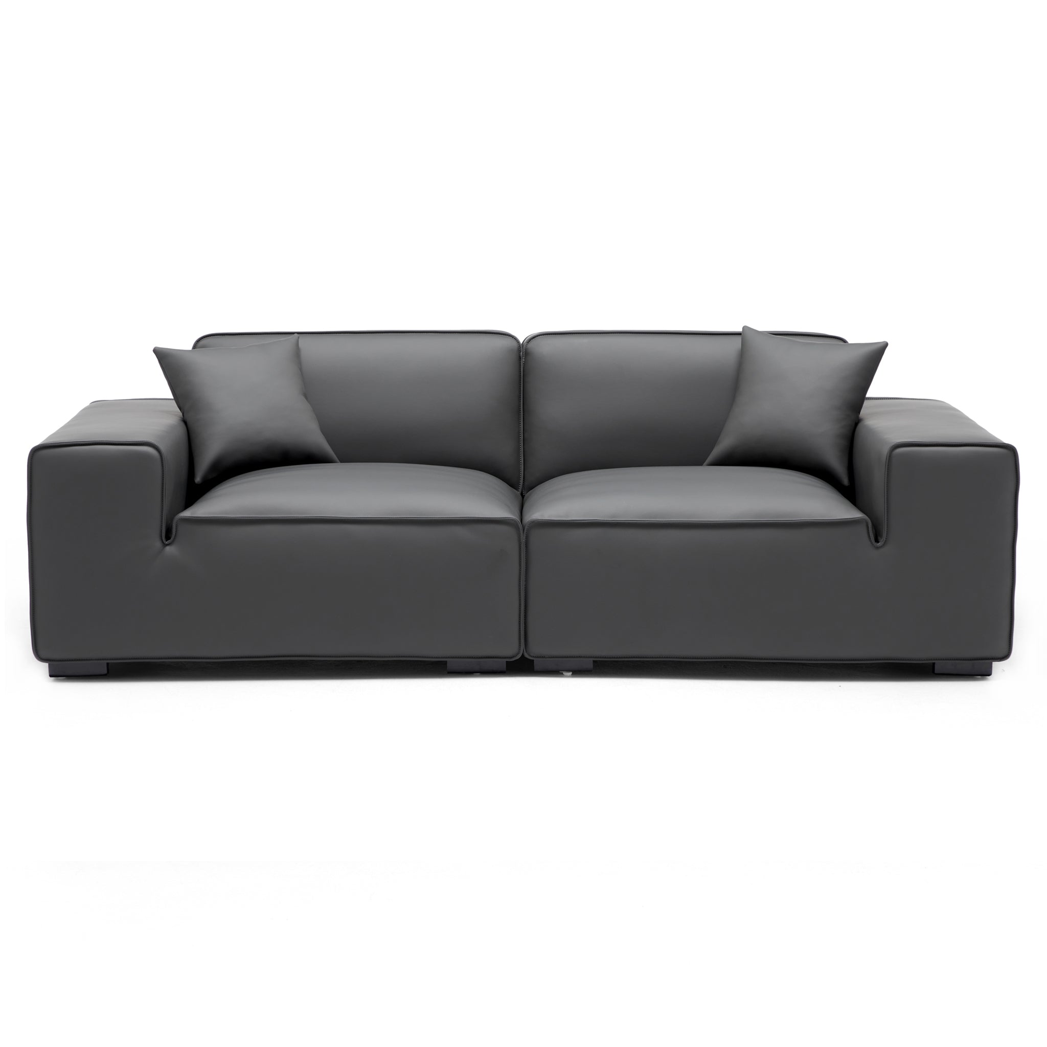 Domus Modular Beige Leather Sofa