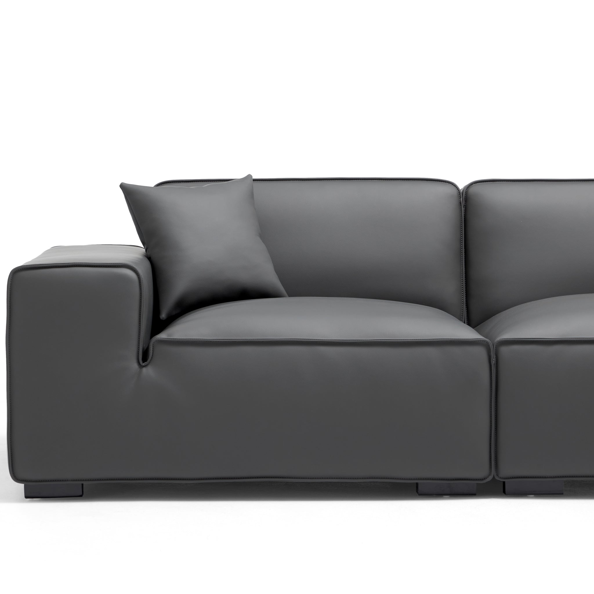 Domus Modular Khaki Leather Sofa