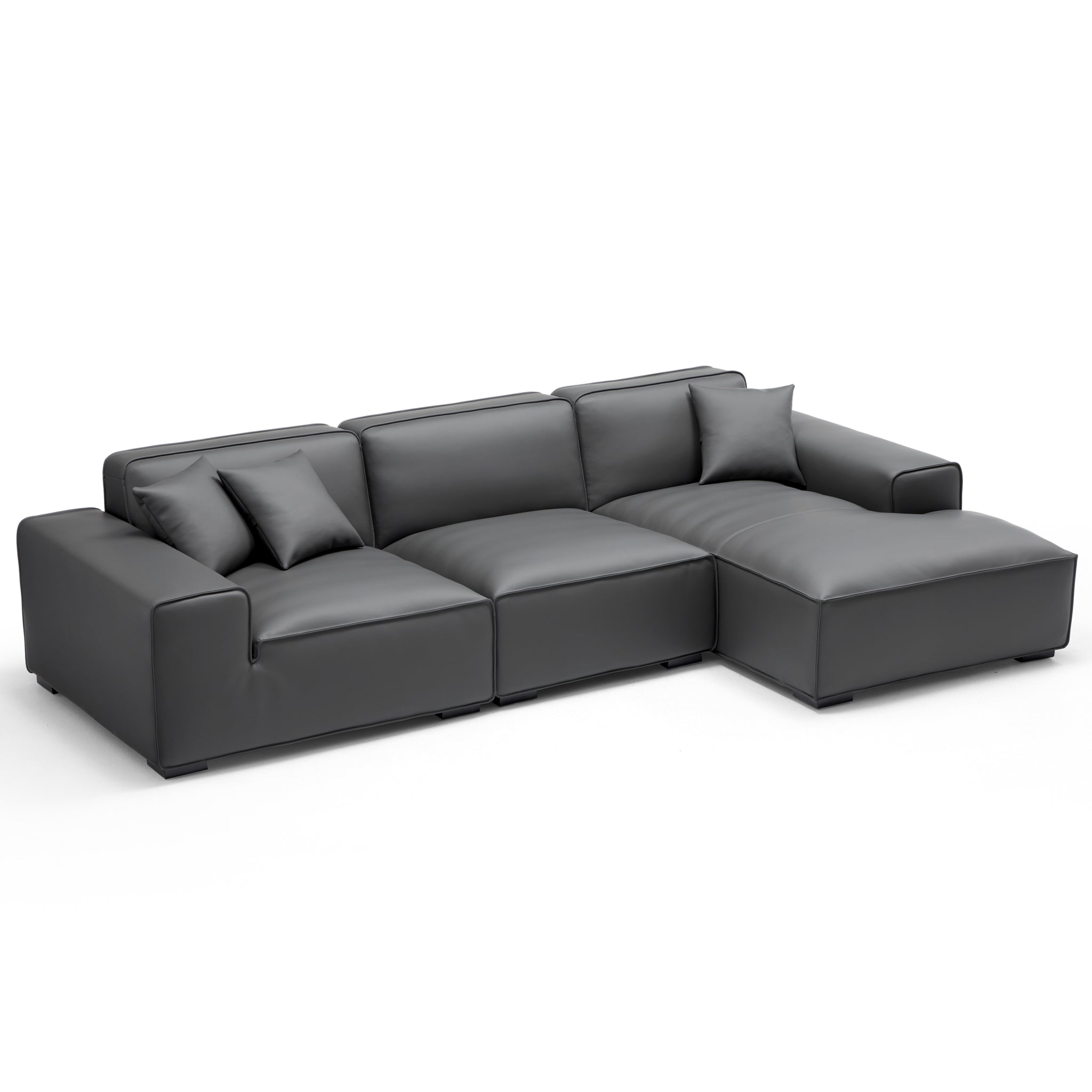 Domus Modular Brown Leather Sectional