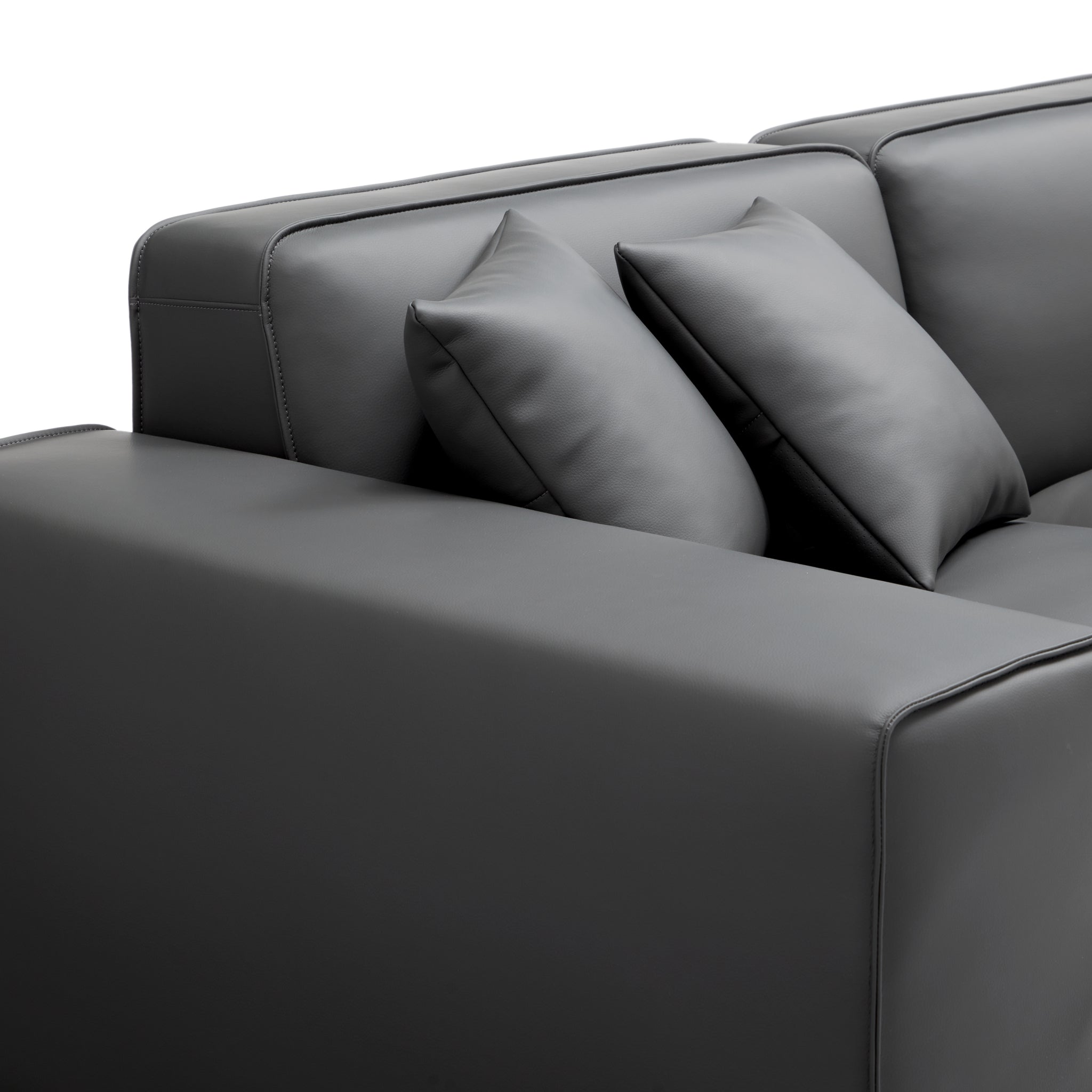 Domus Modular Beige Leather U-Shaped Sectional