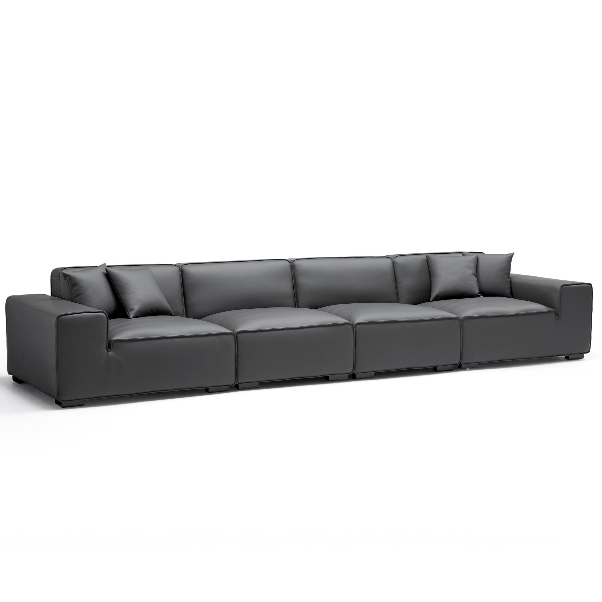 Domus Modular Beige Leather Sofa