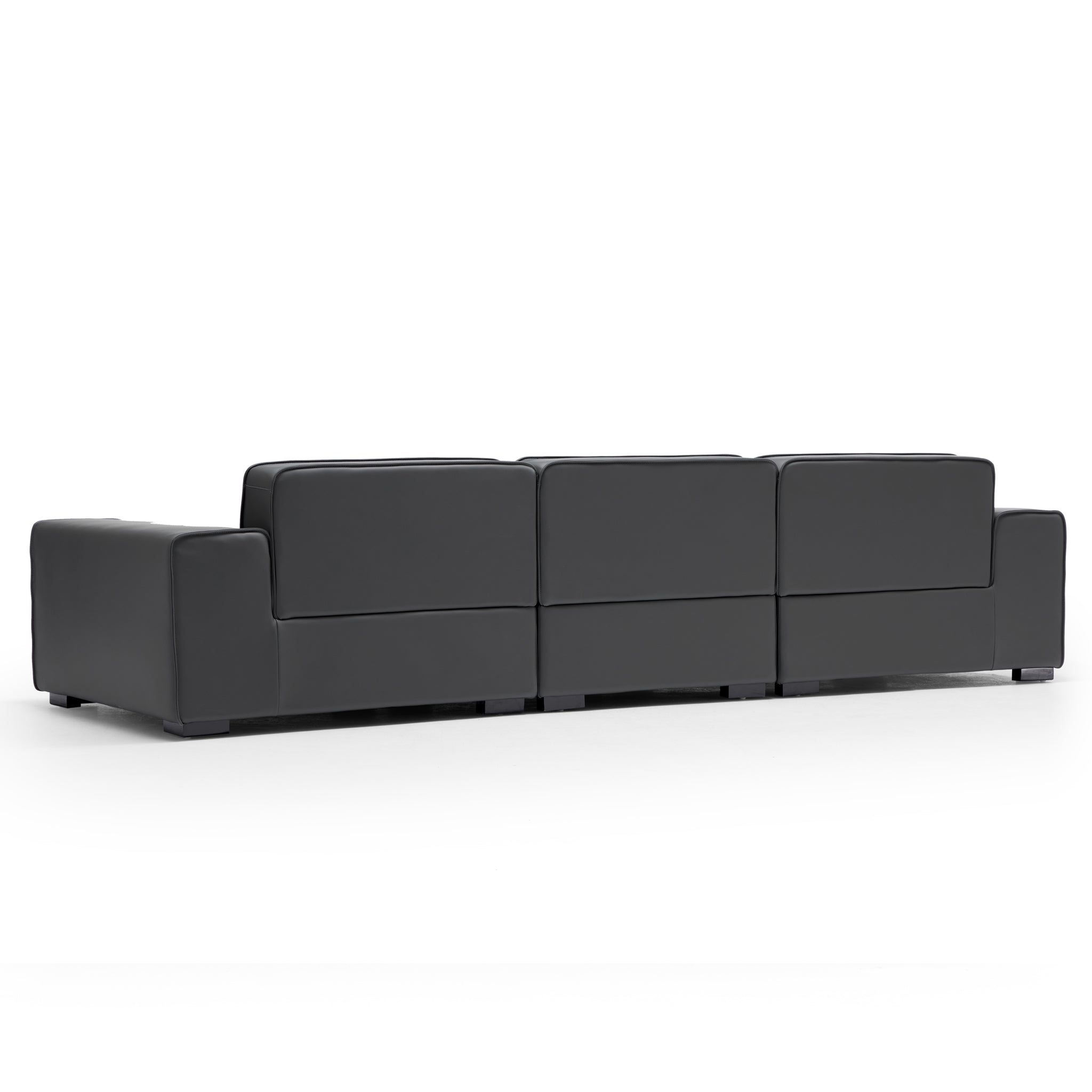 Domus Modular Dark Gray Leather Sofa