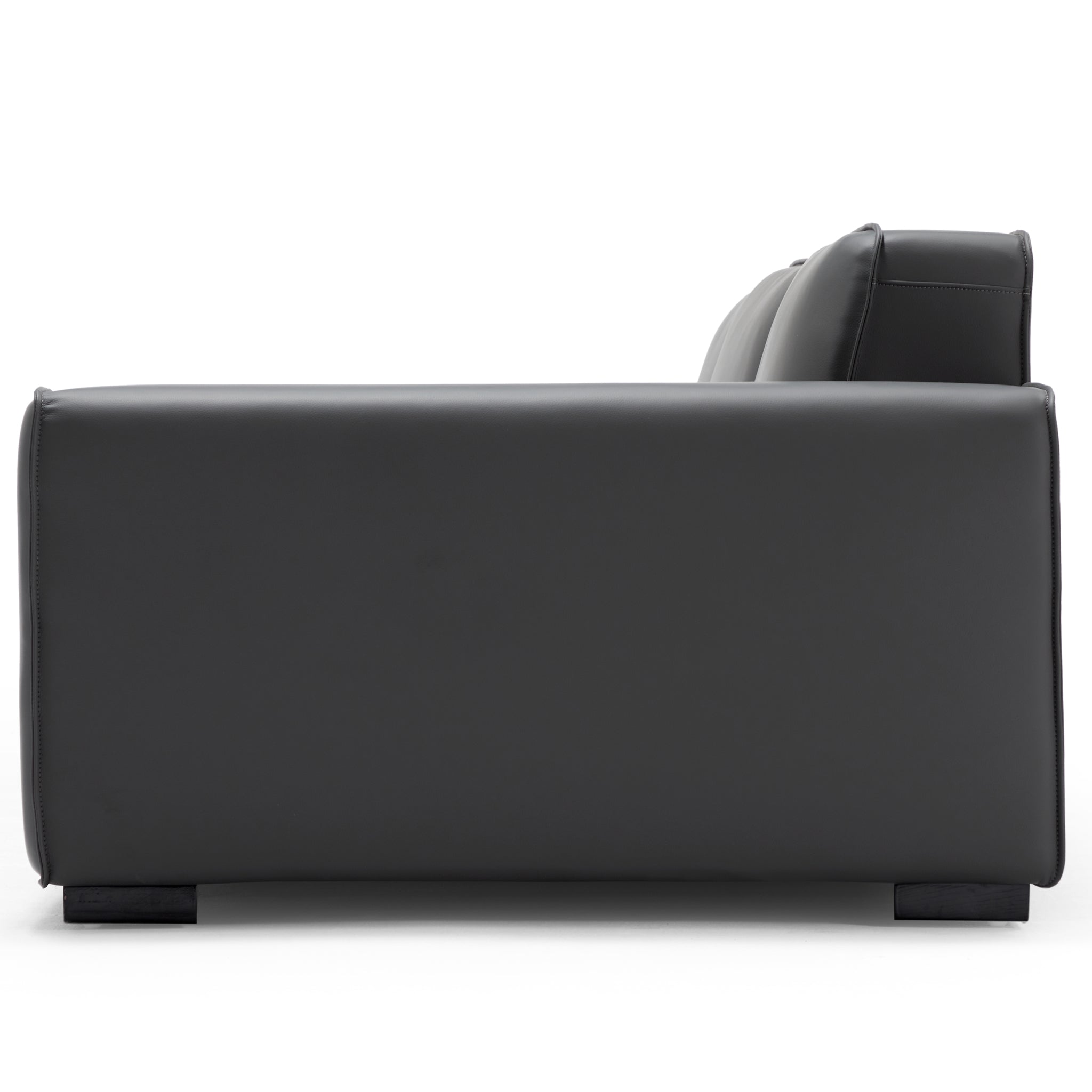 Domus Modular Black Leather Sofa
