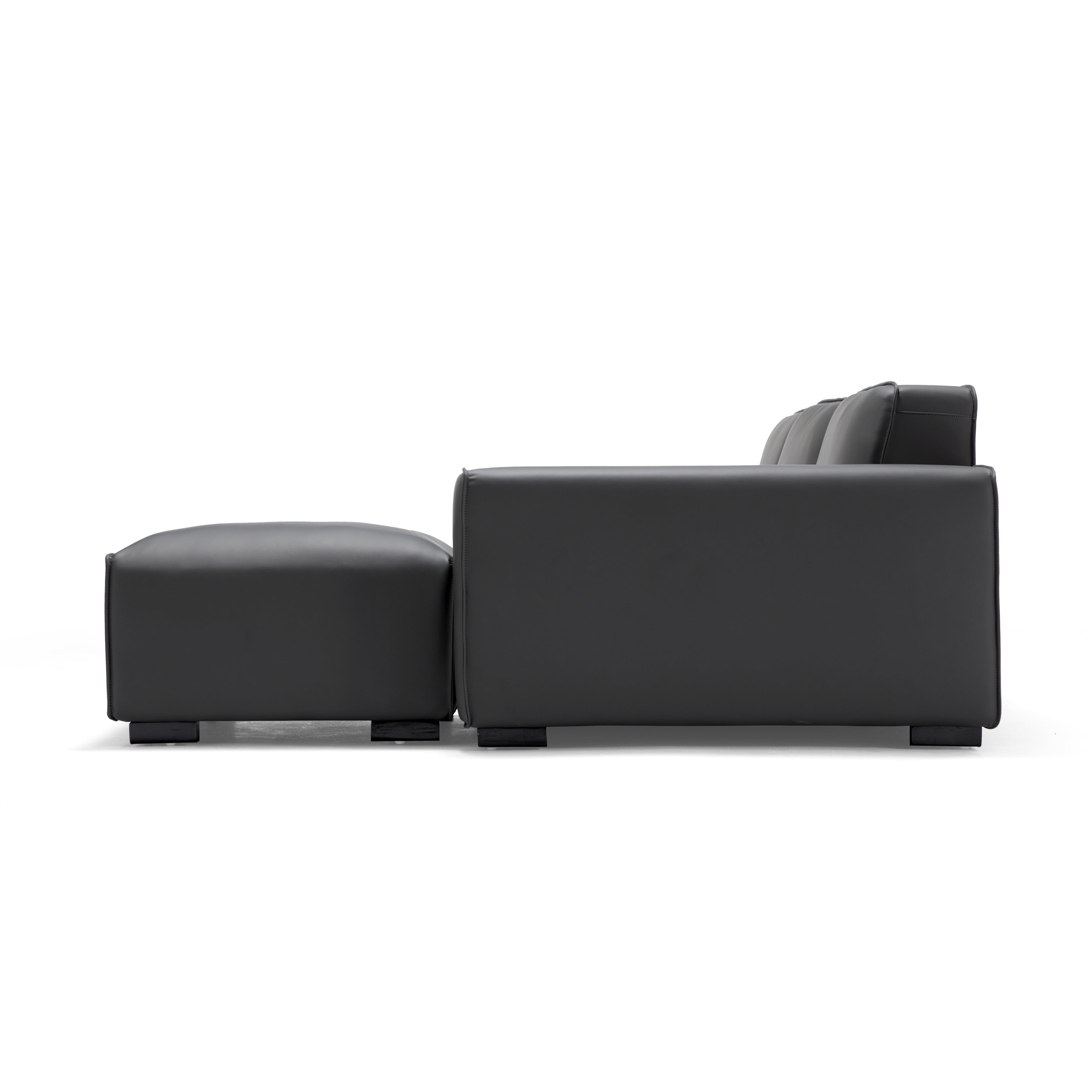 Domus Modular Khaki Leather Sofa and Ottoman