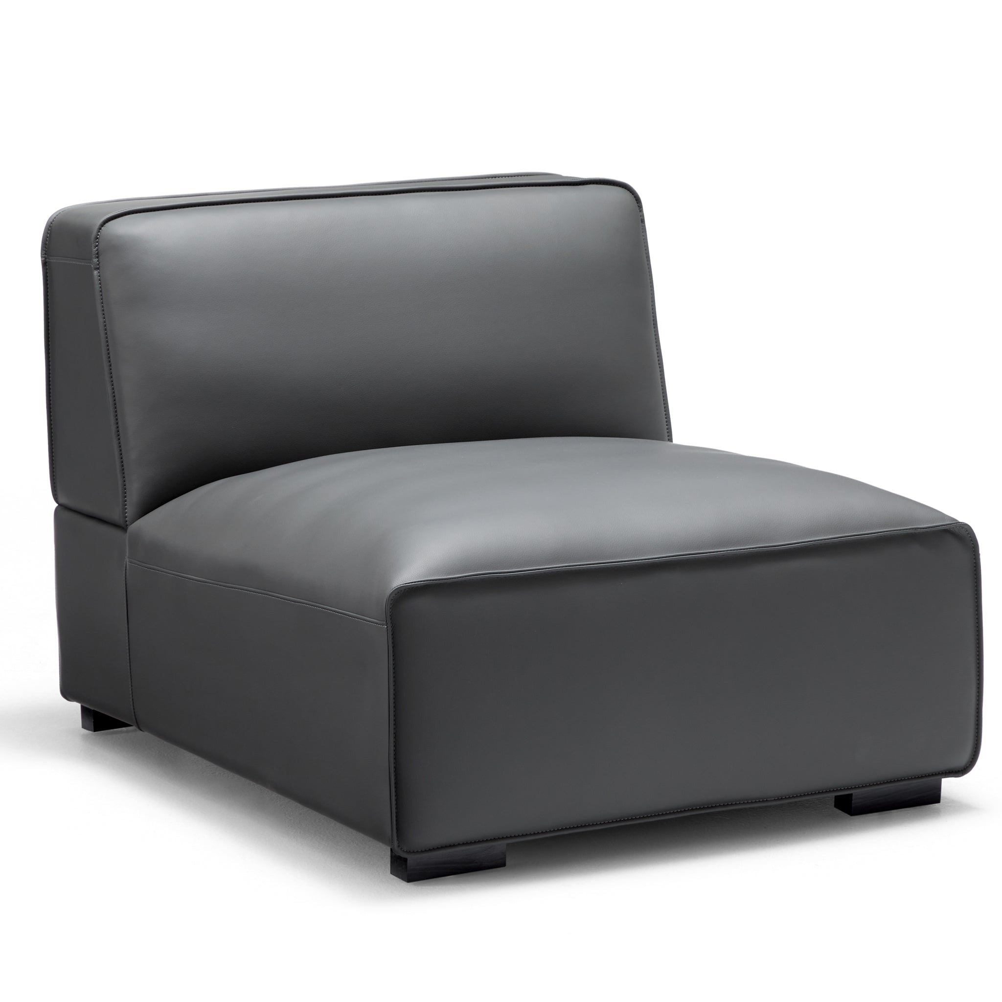 Domus Modular Beige Leather Sofa and Ottoman