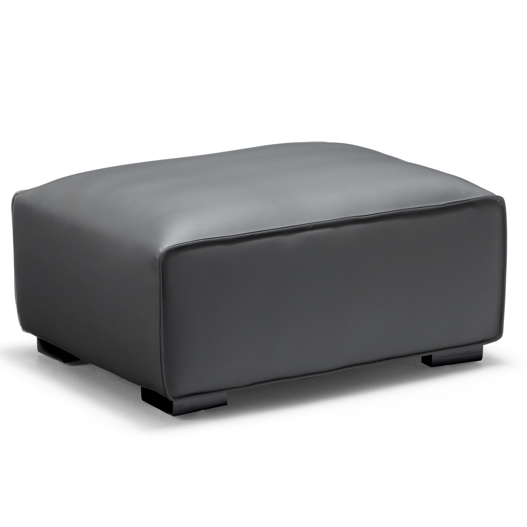 Domus Modular Beige Leather Sofa and Ottoman