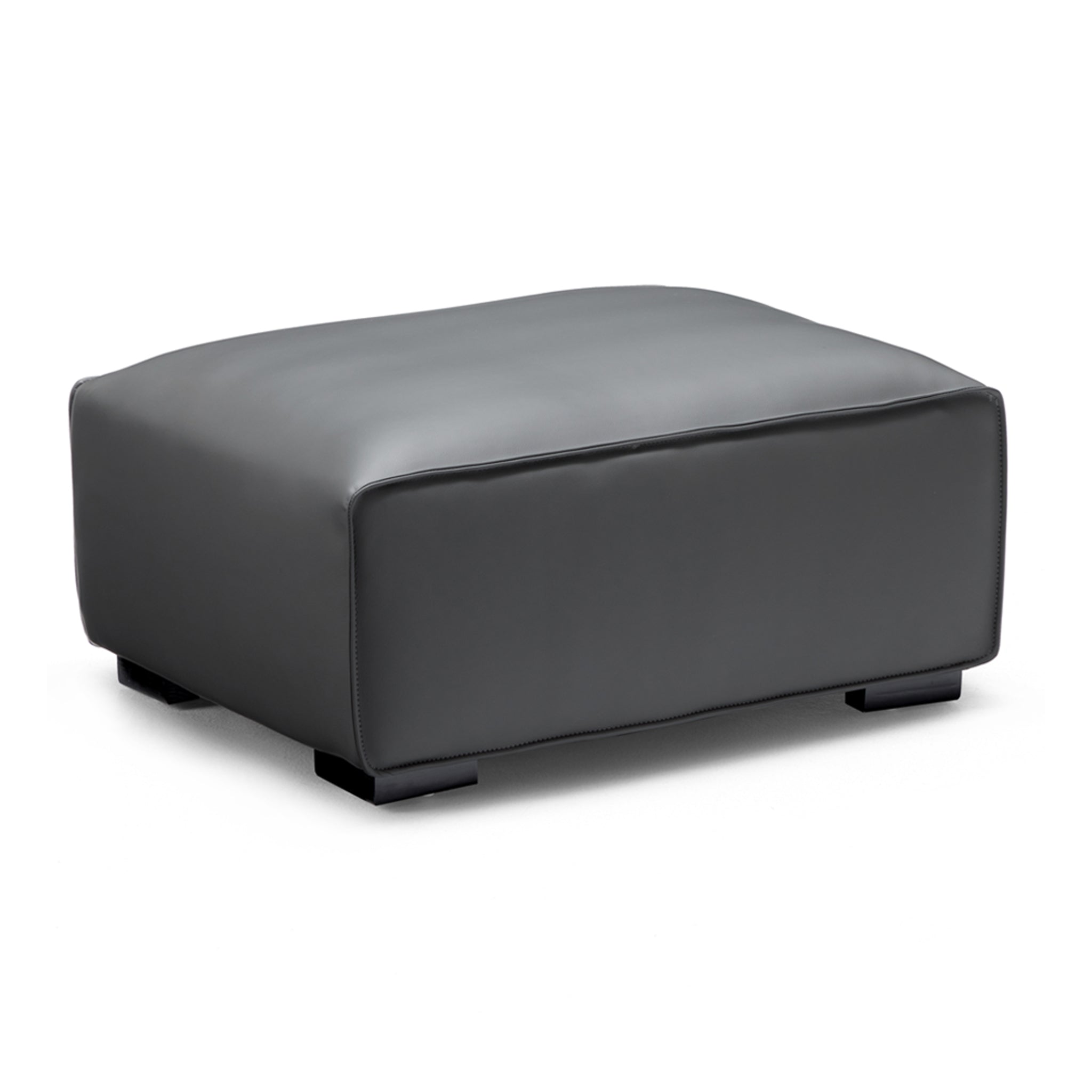 Domus Modular Black Leather Sofa Set