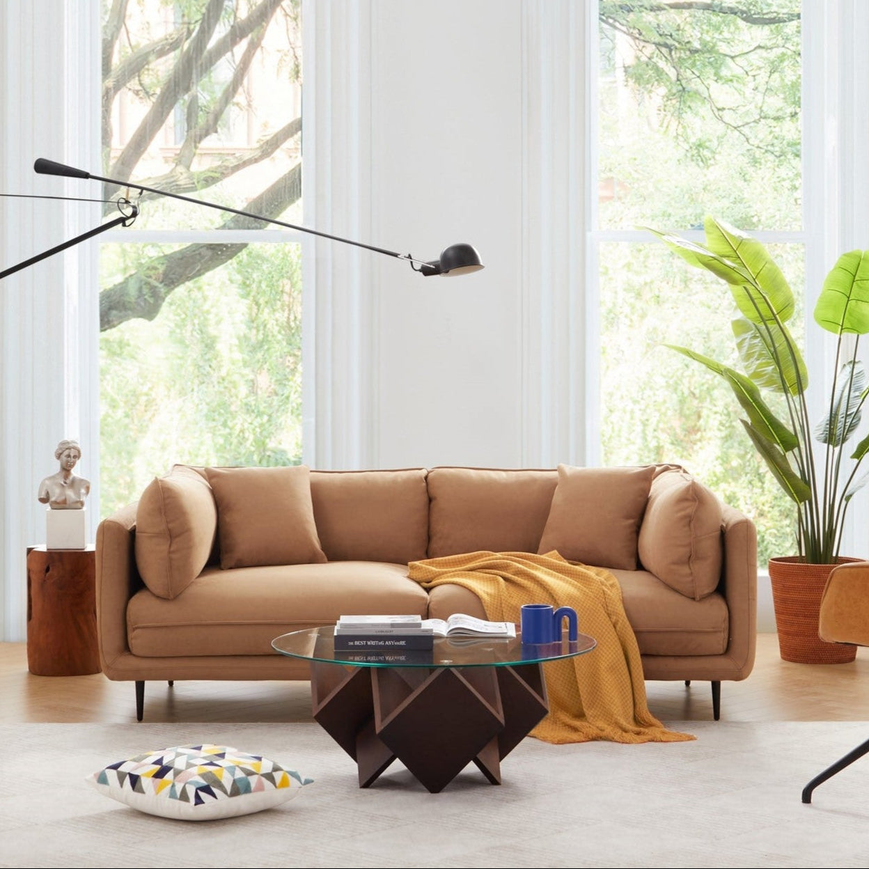 Vanilla Camel Fabric Sofa