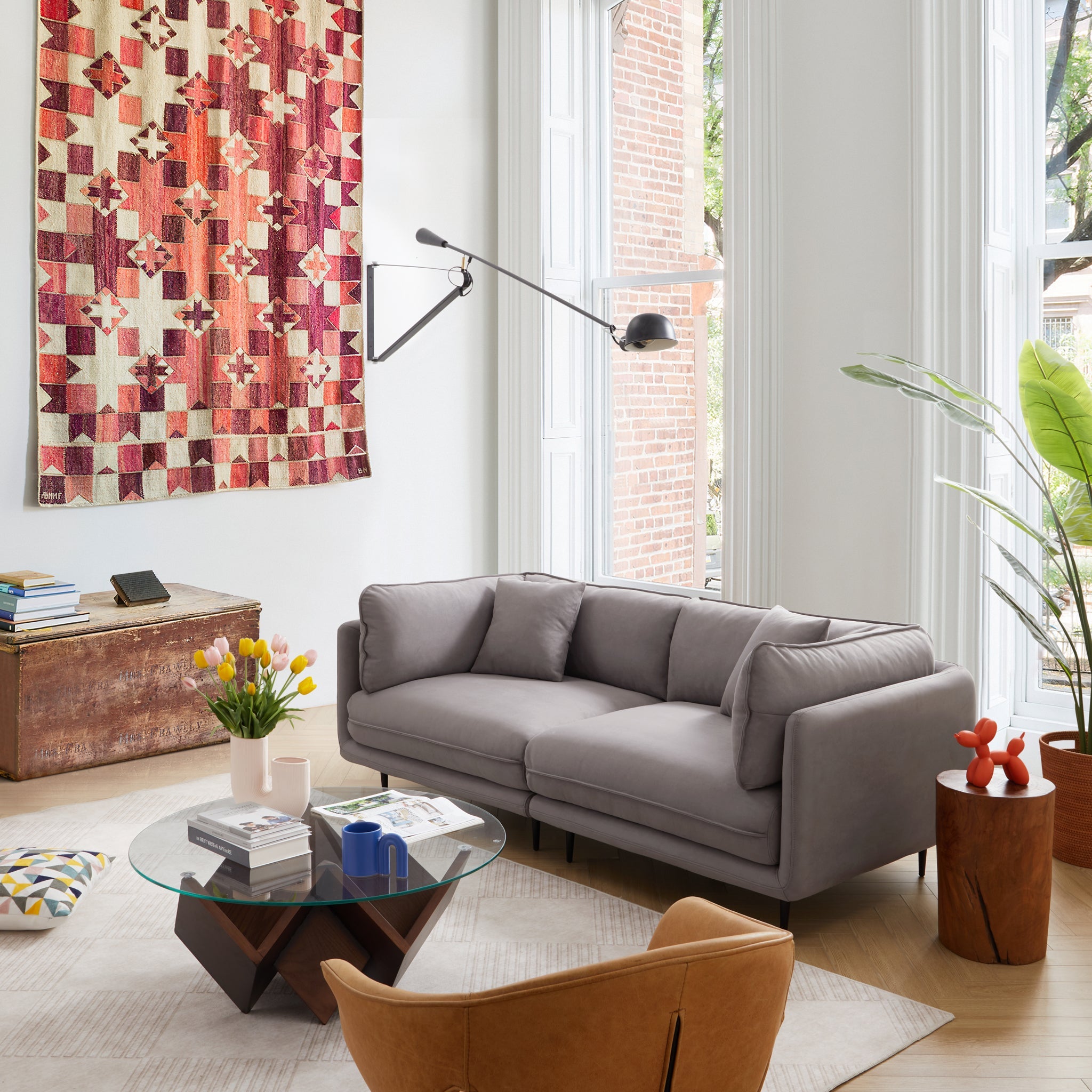 Vanilla Gray Fabric Sofa