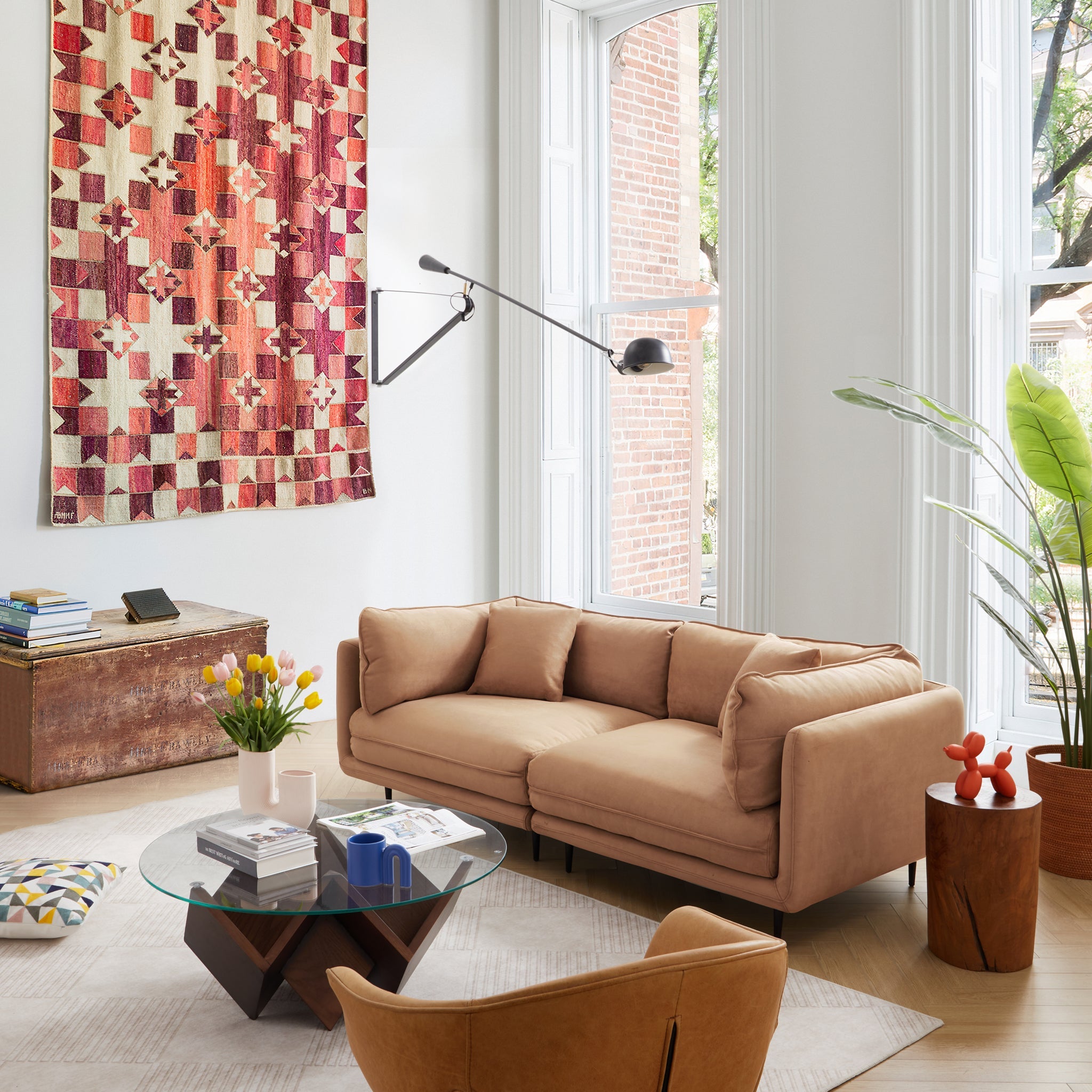 Vanilla Camel Fabric Sofa