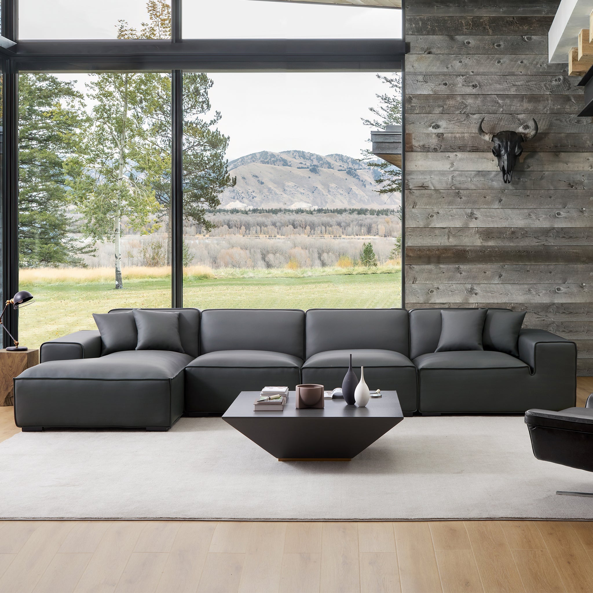 Domus Modular Brown Leather Sectional