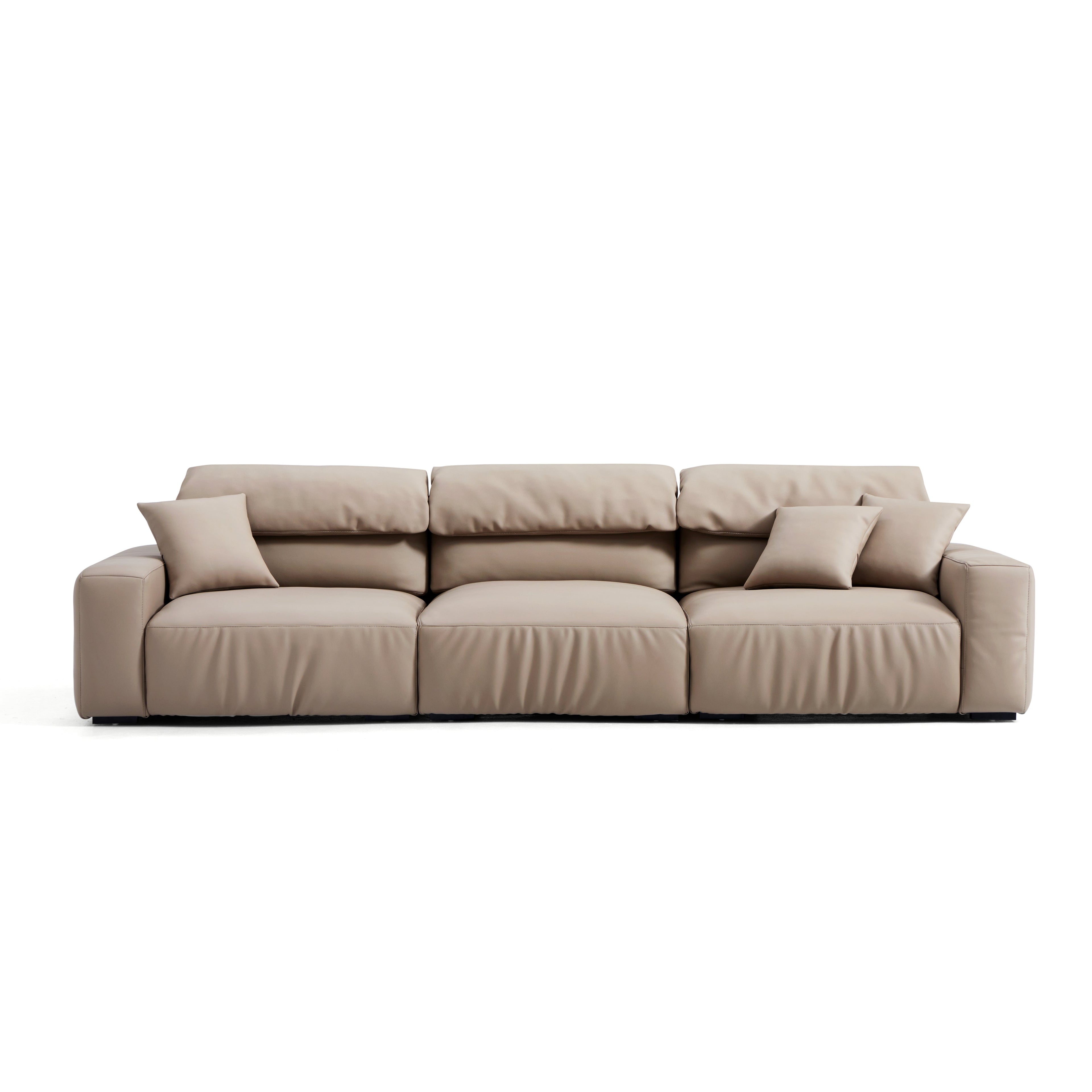 Chestnut Khaki Leather Sofa