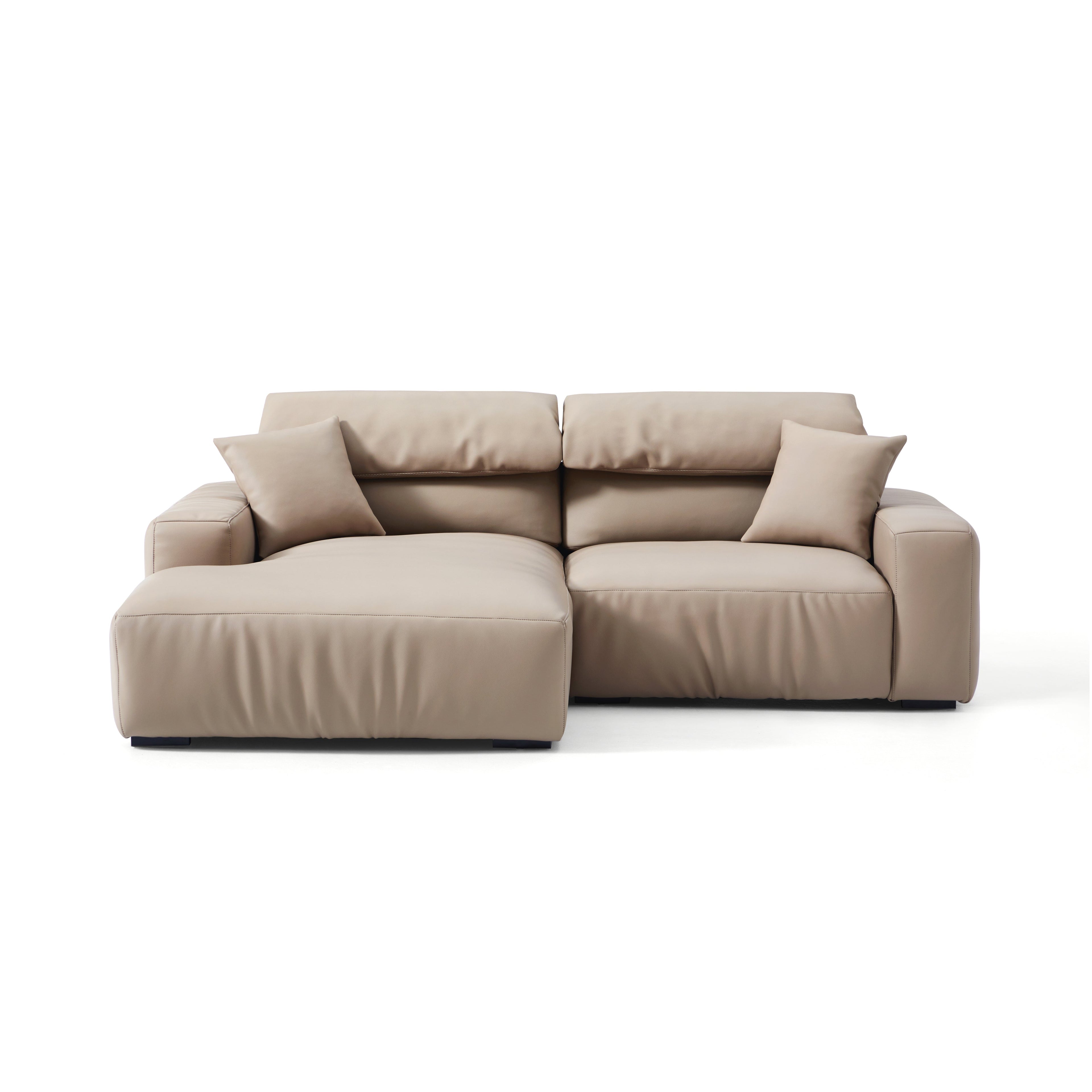 Chestnut Khaki Leather Sectional