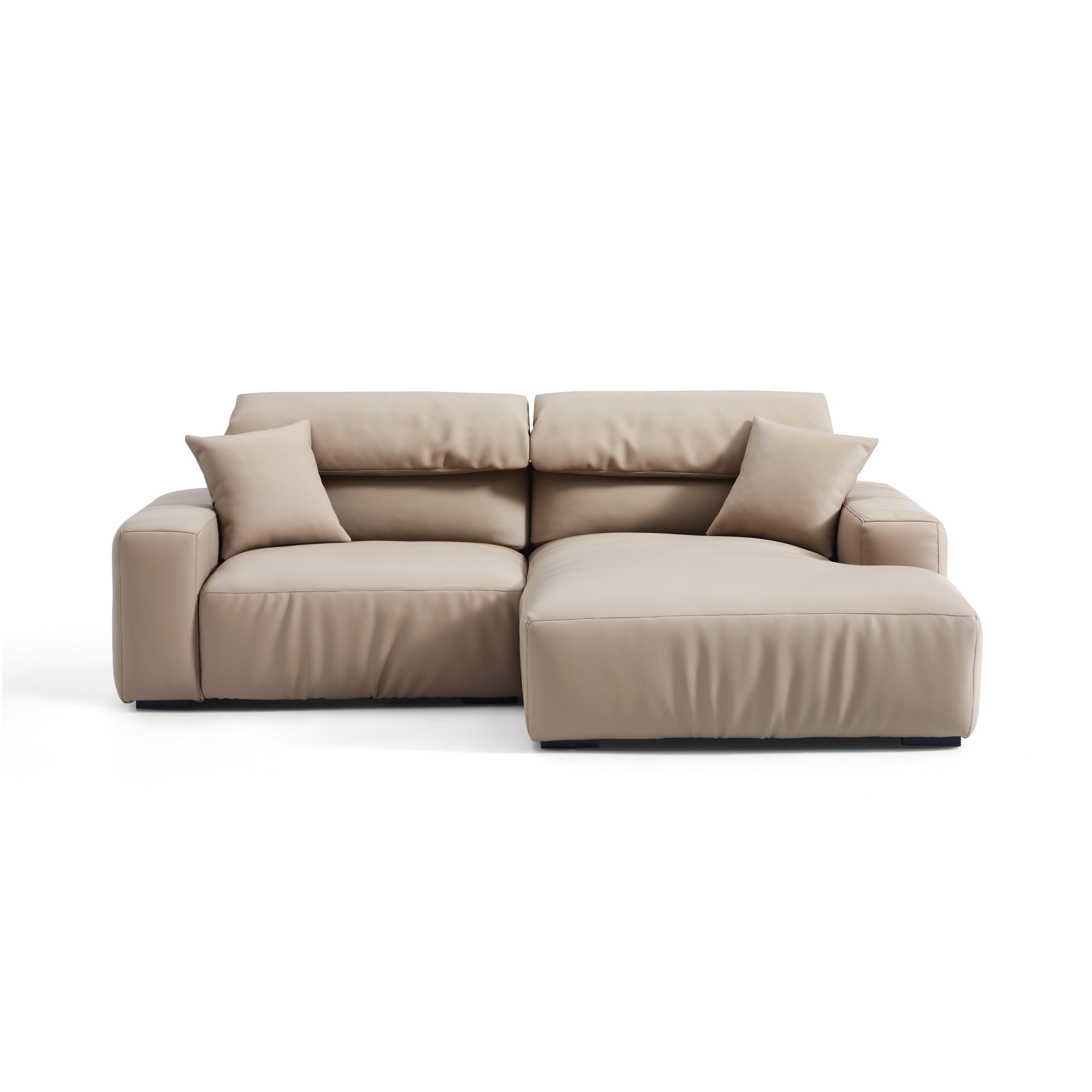 Chestnut Khaki Leather Sectional