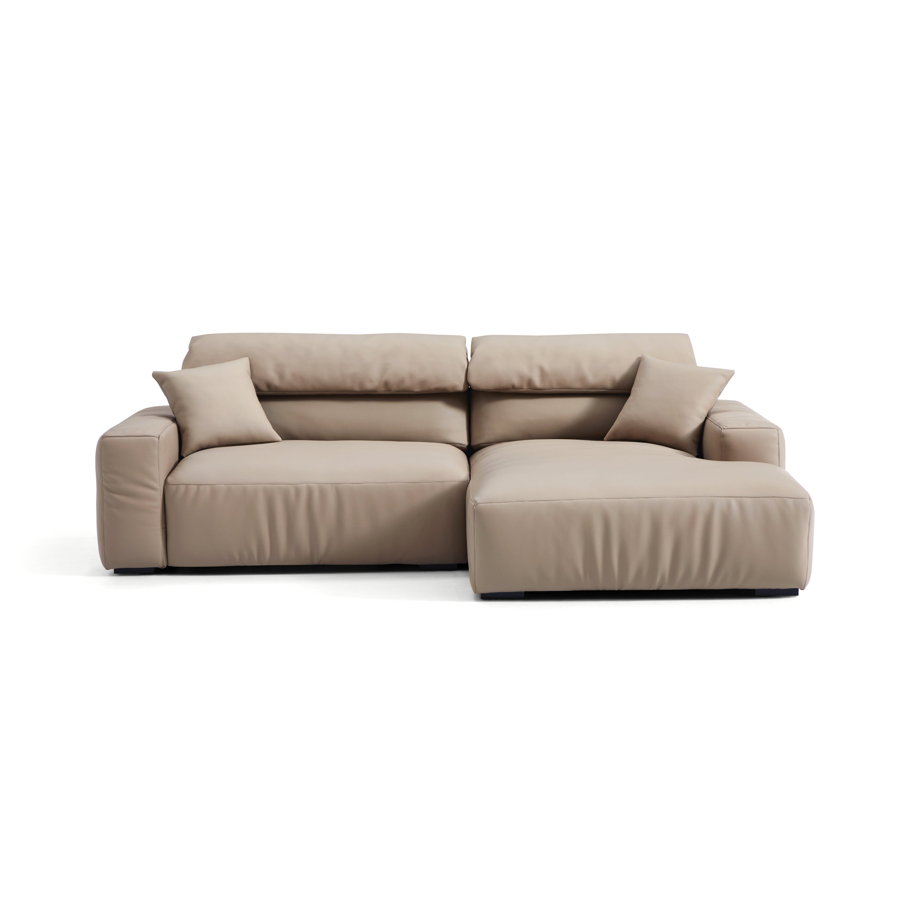 Chestnut Khaki Leather Sectional