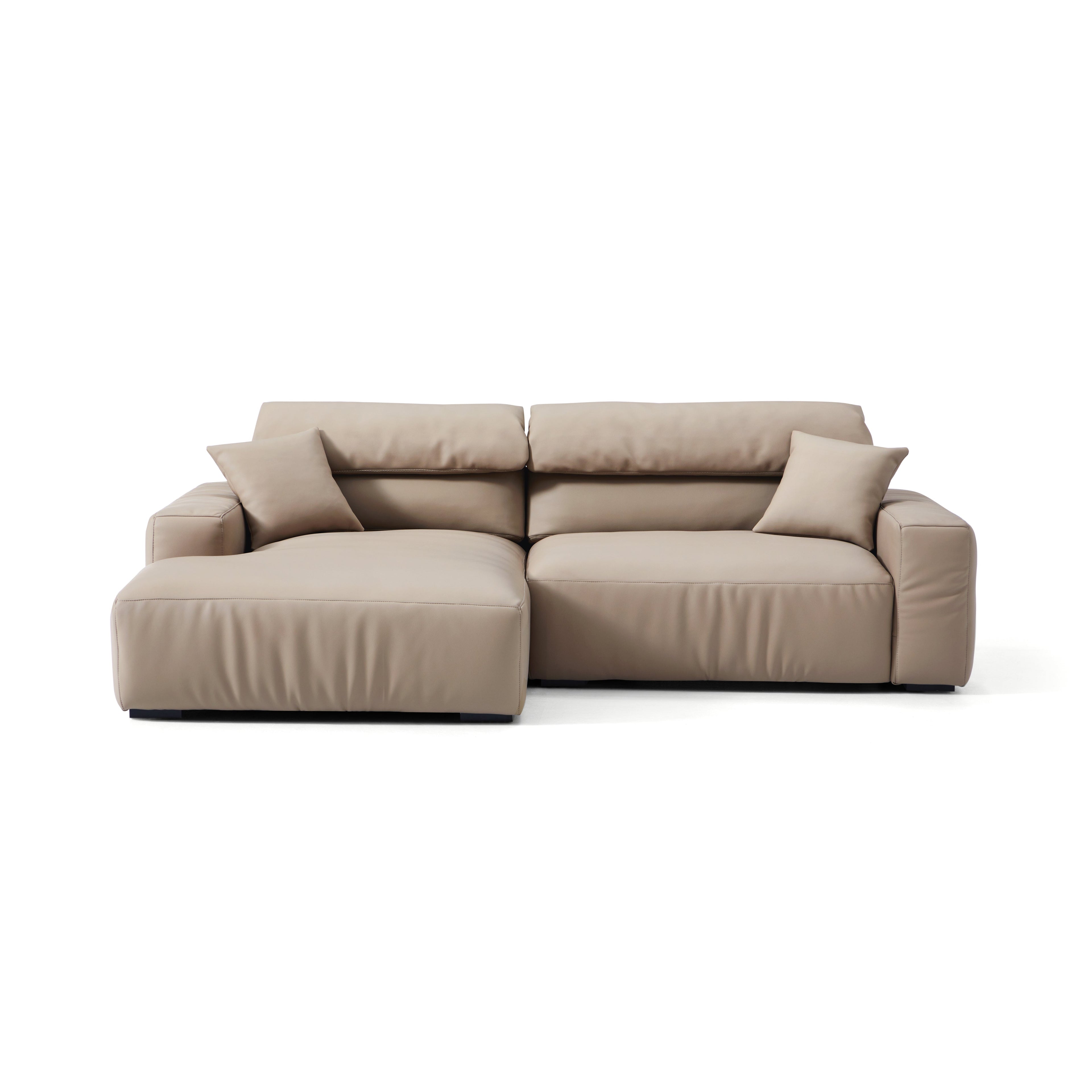 Chestnut Khaki Leather Sectional