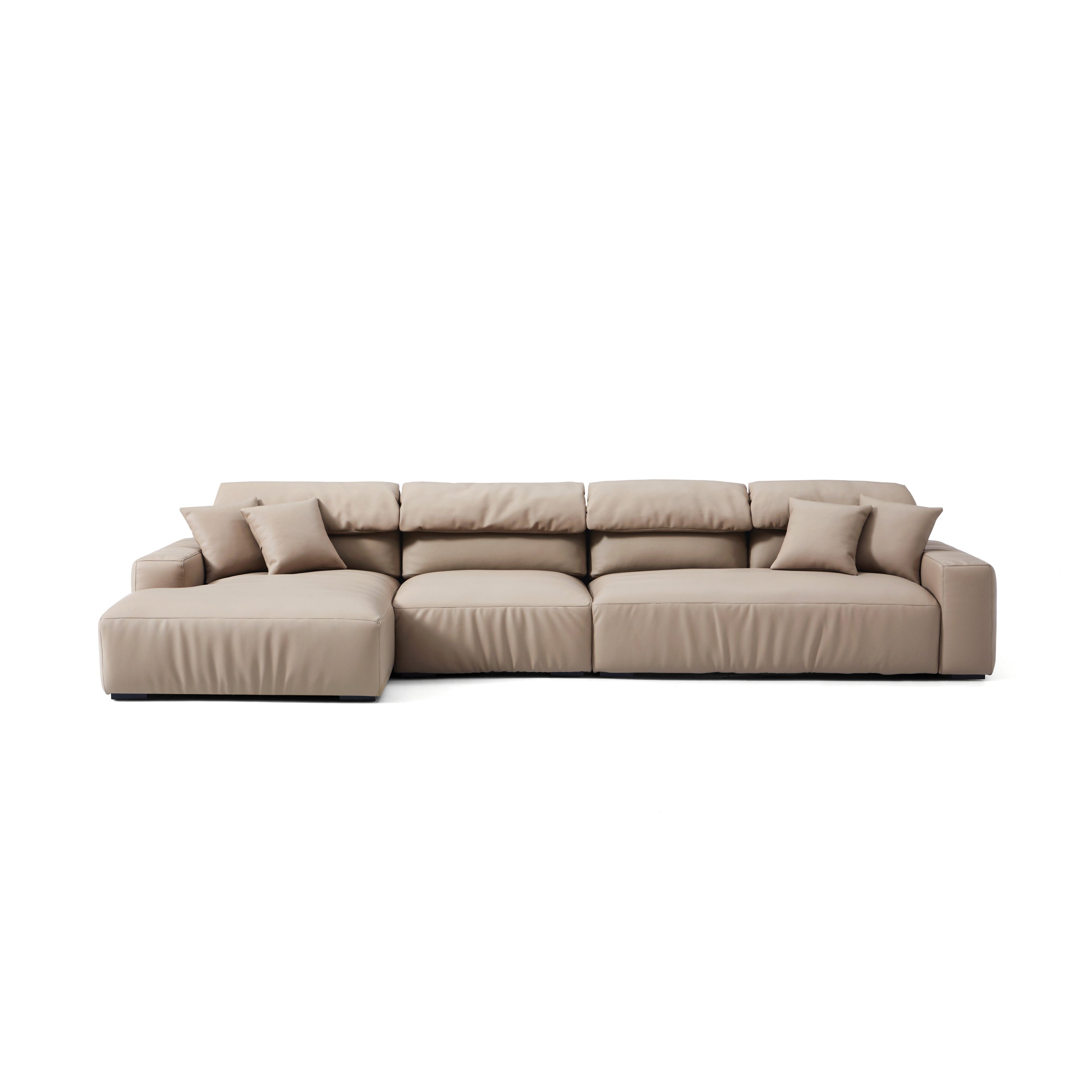 Chestnut Khaki Leather Sectional
