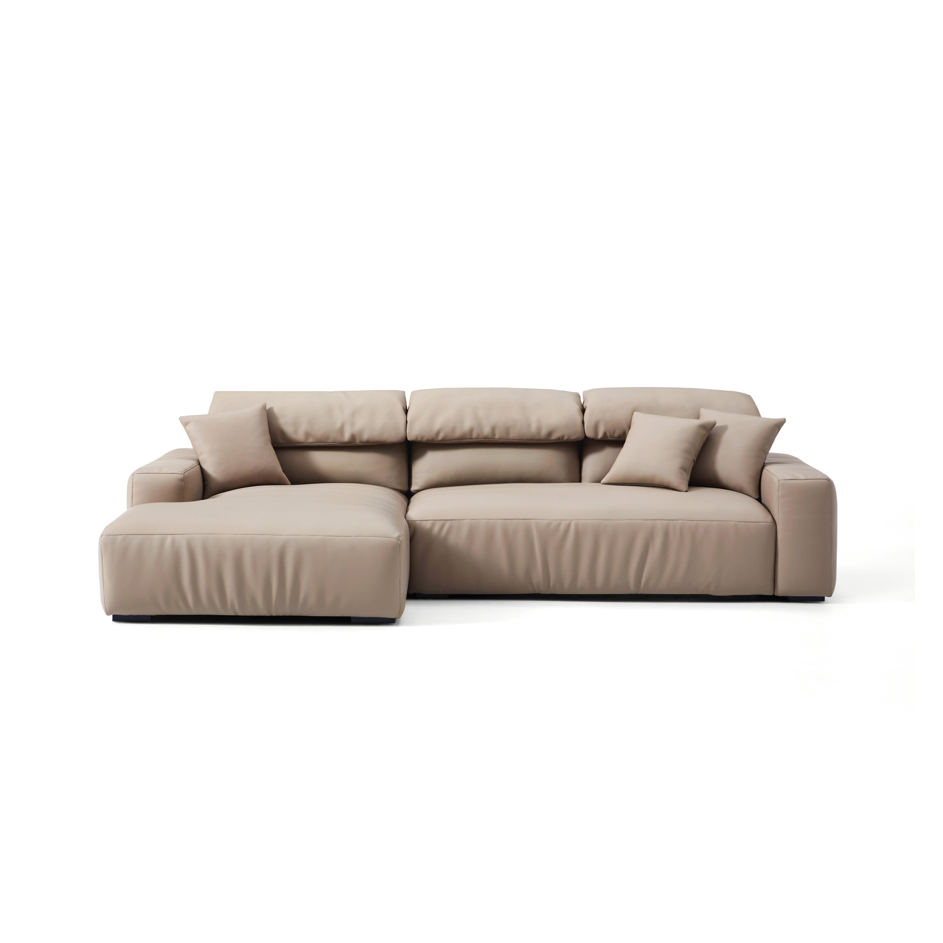 Chestnut Khaki Leather Sectional