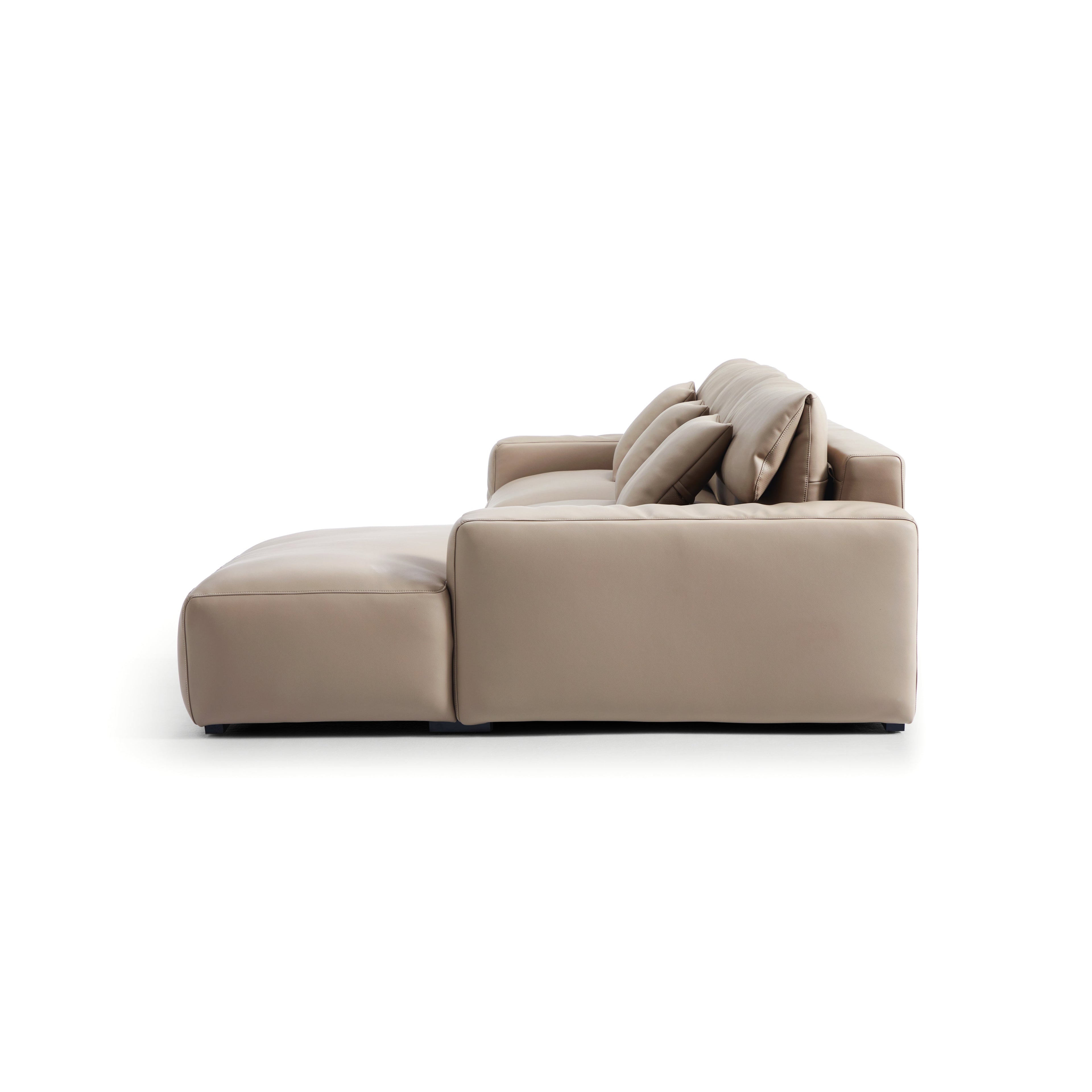 Chestnut Khaki Leather Sectional