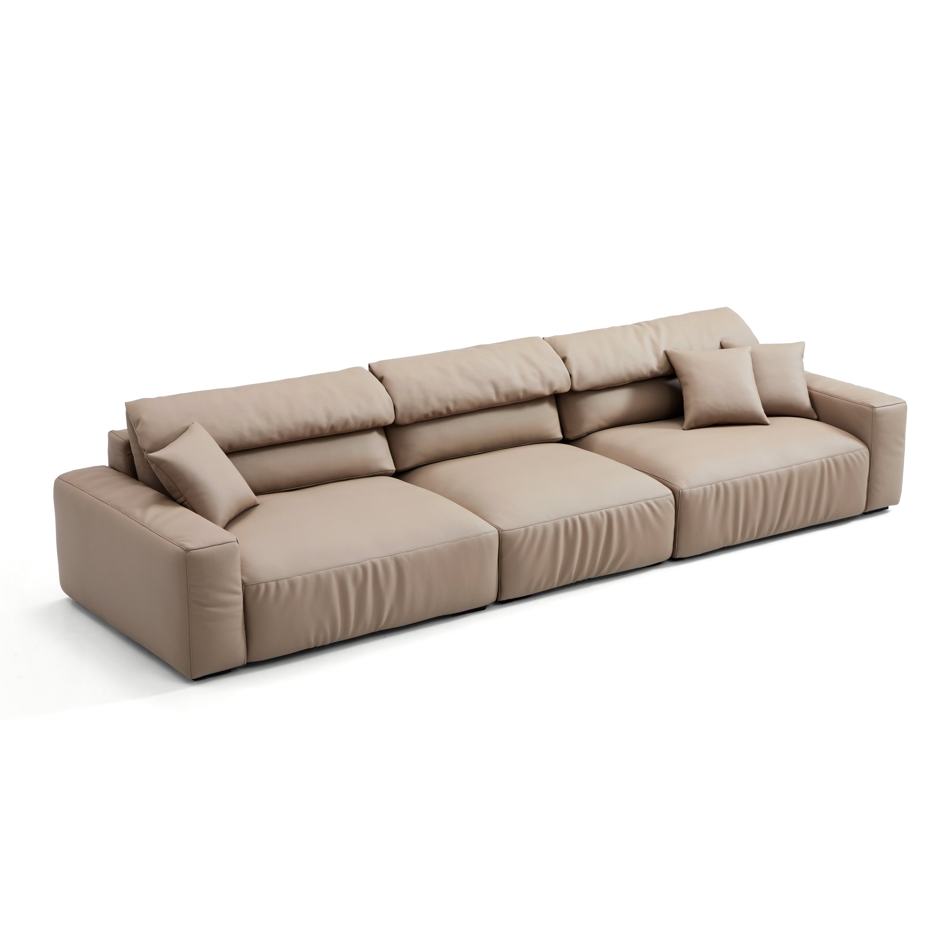 Chestnut Khaki Leather Sofa