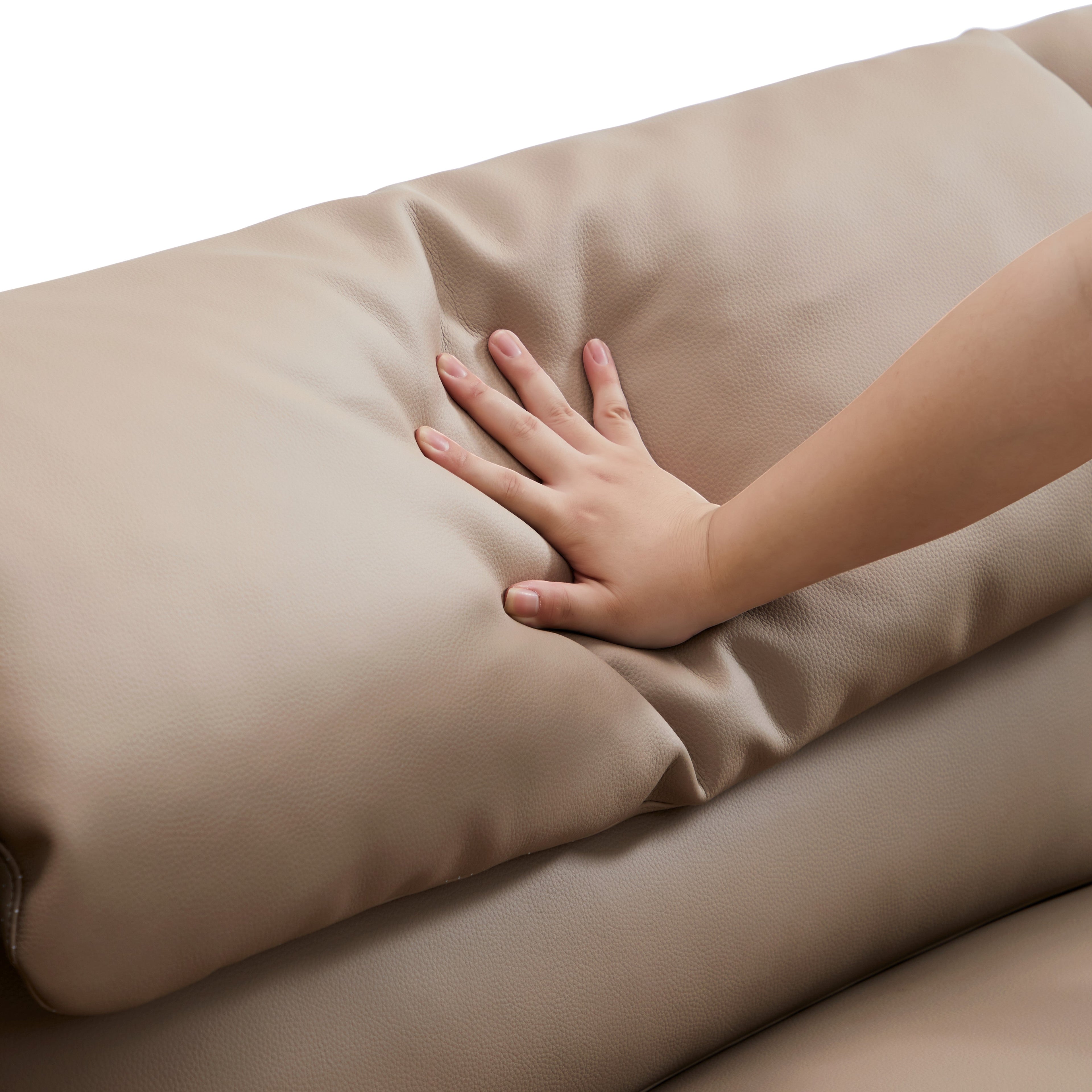 Chestnut Khaki Leather Sectional