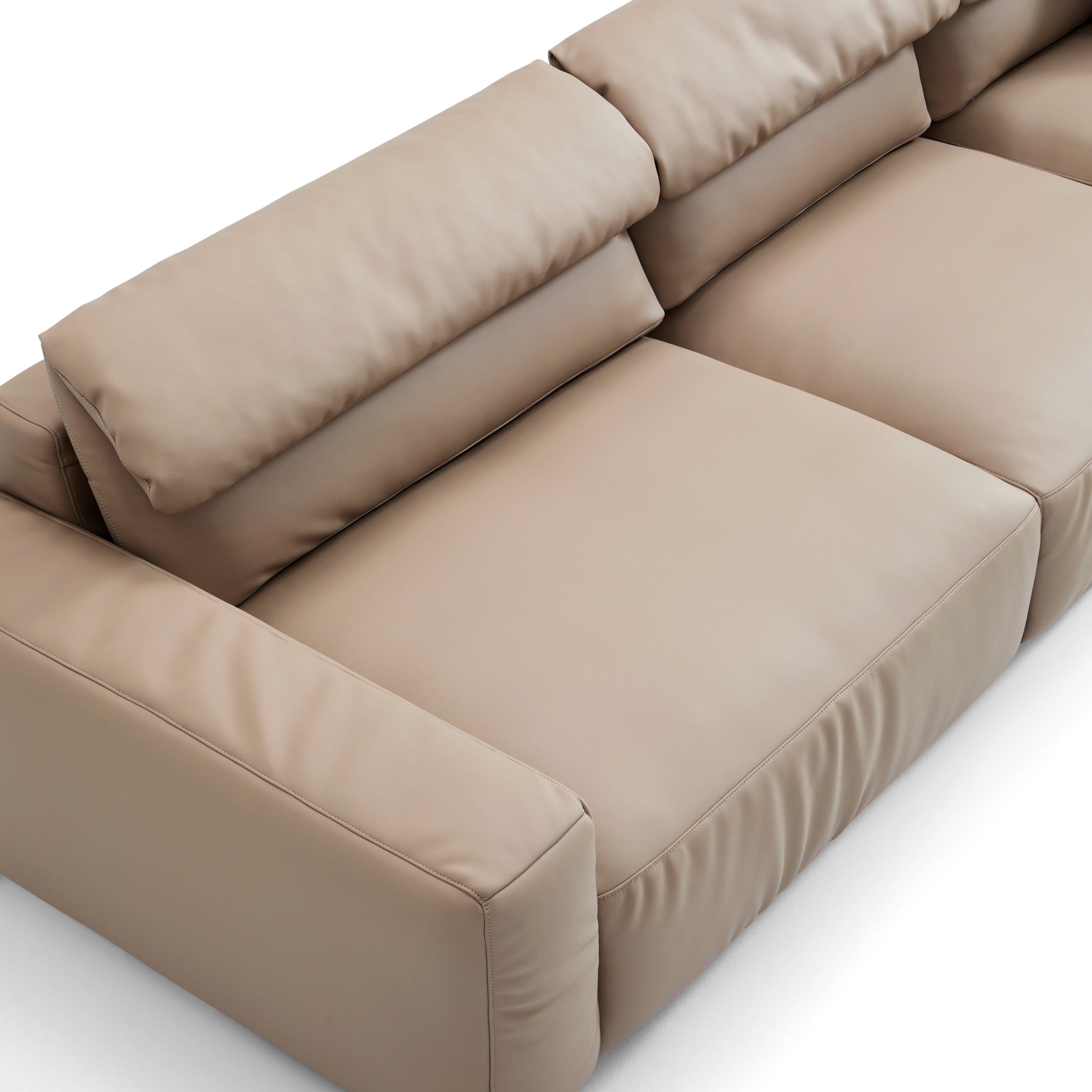 Chestnut Khaki Leather Sofa