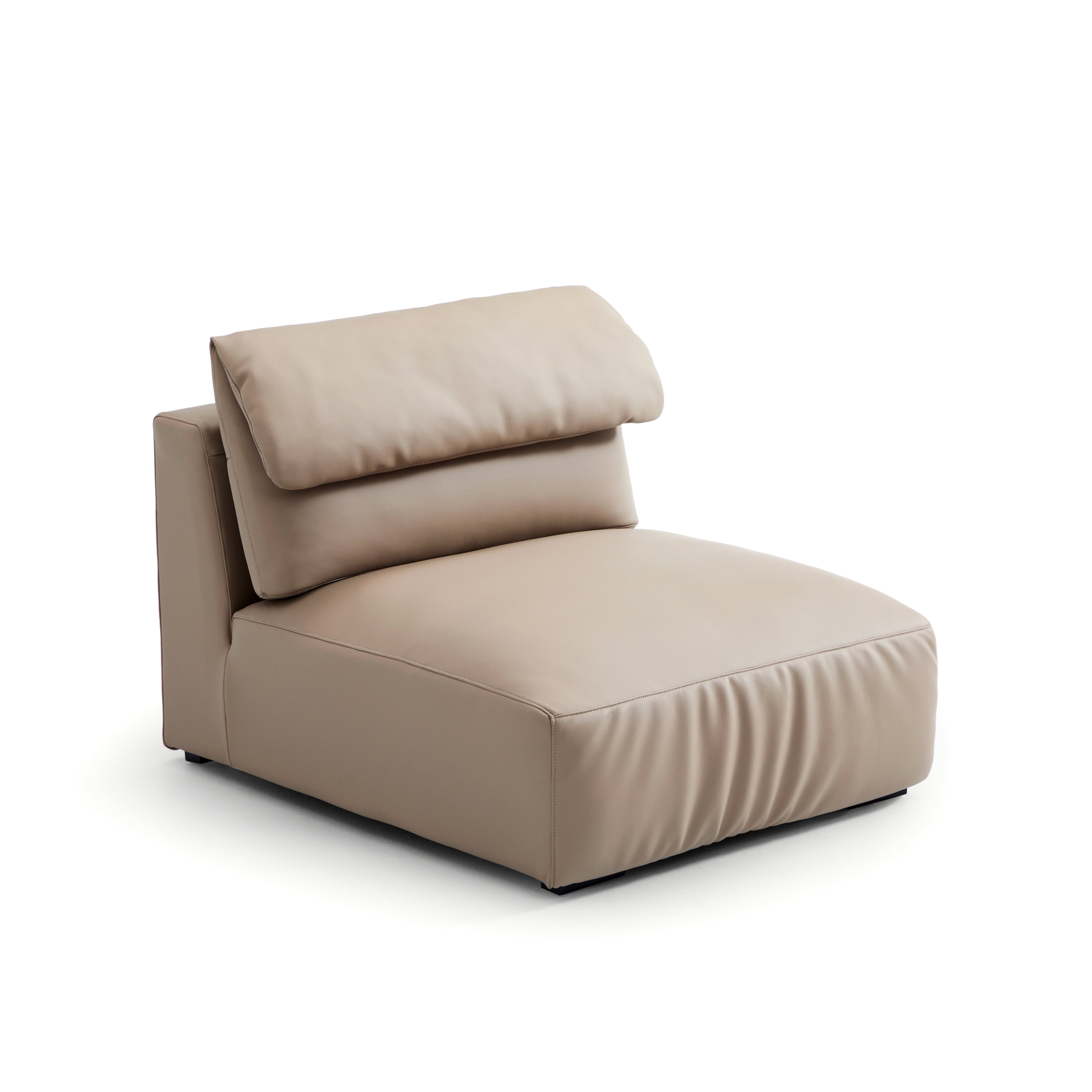 Chestnut Khaki Leather Sectional