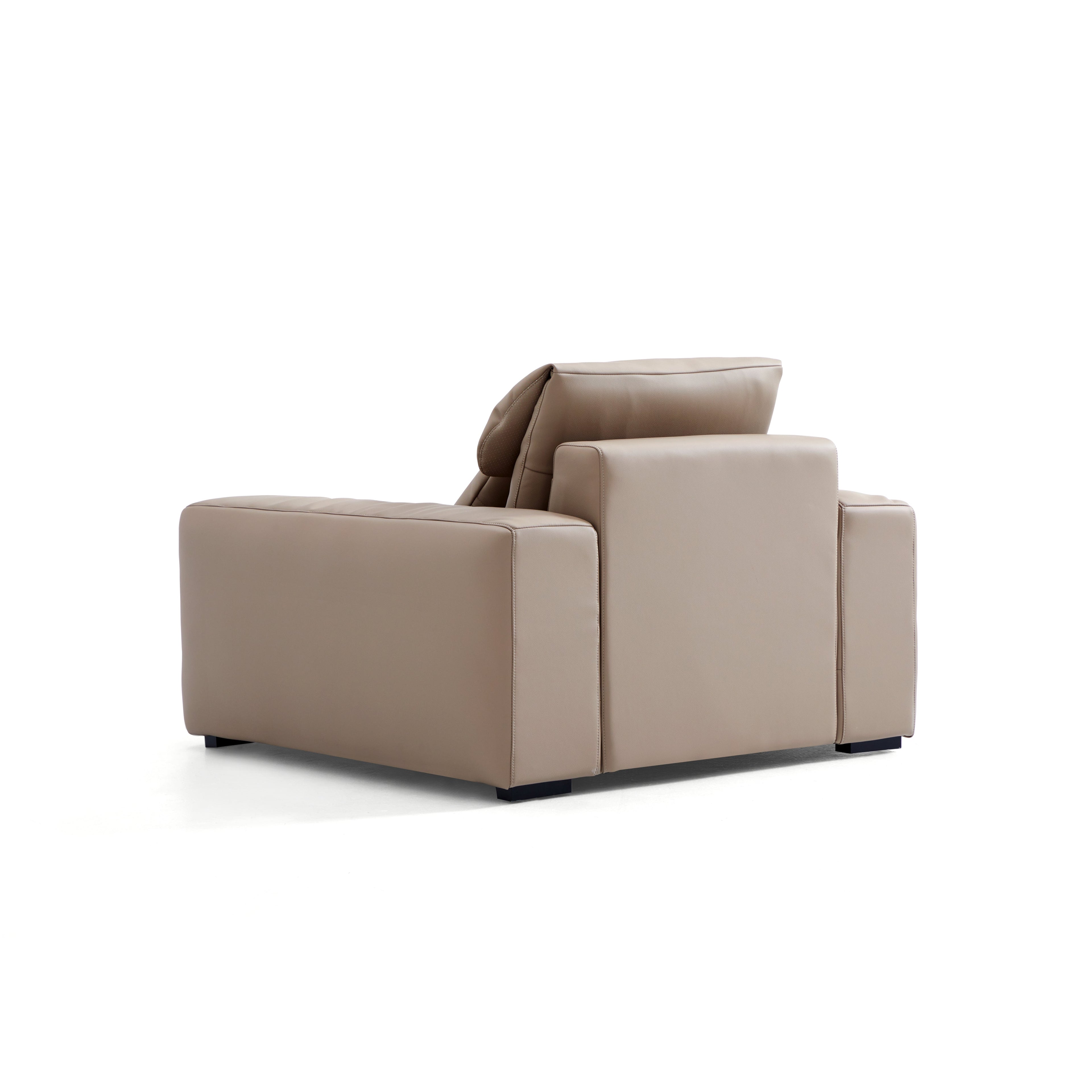 Chestnut Khaki Leather Armchair