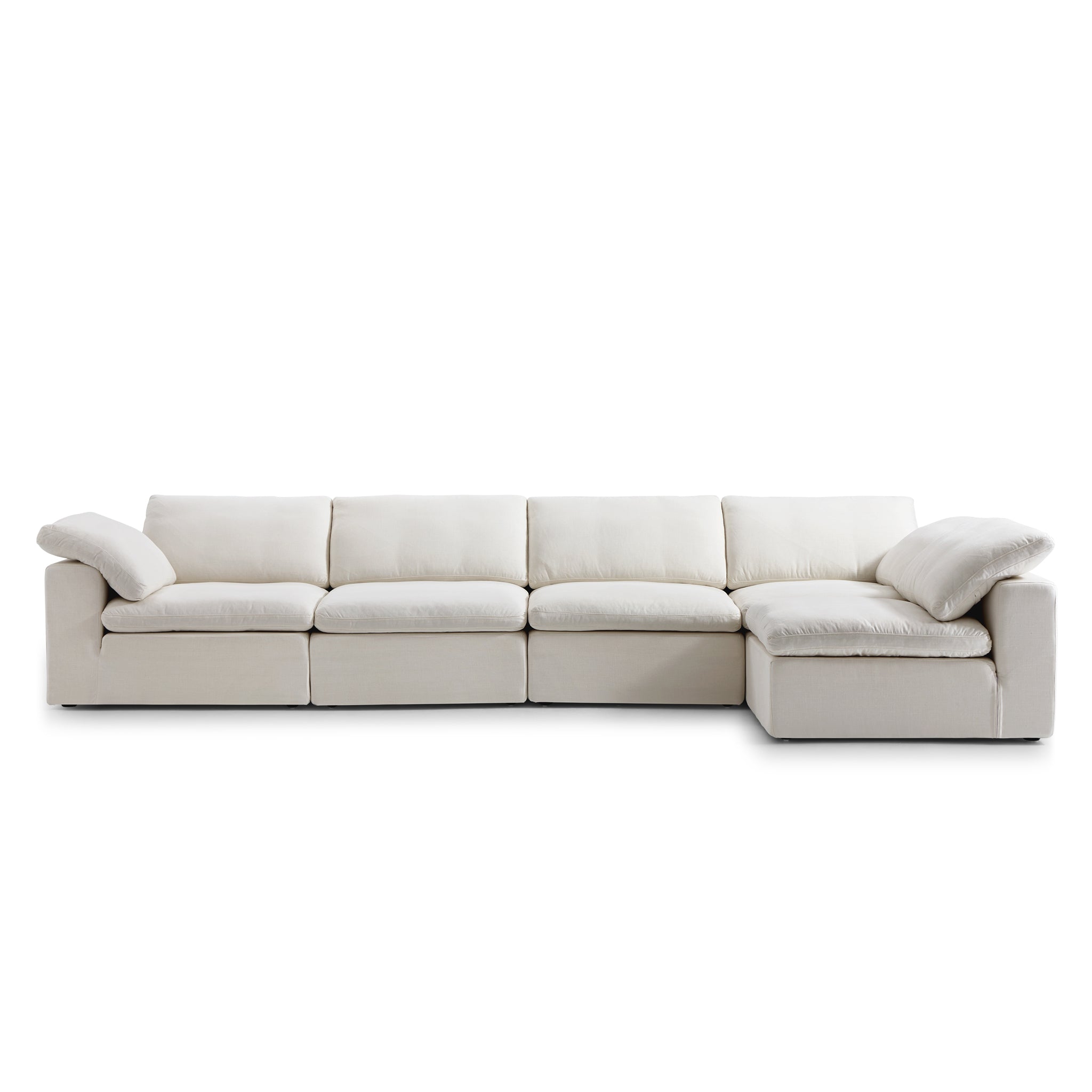 Tender Wabi-Sabi White L-Shaped Sectional