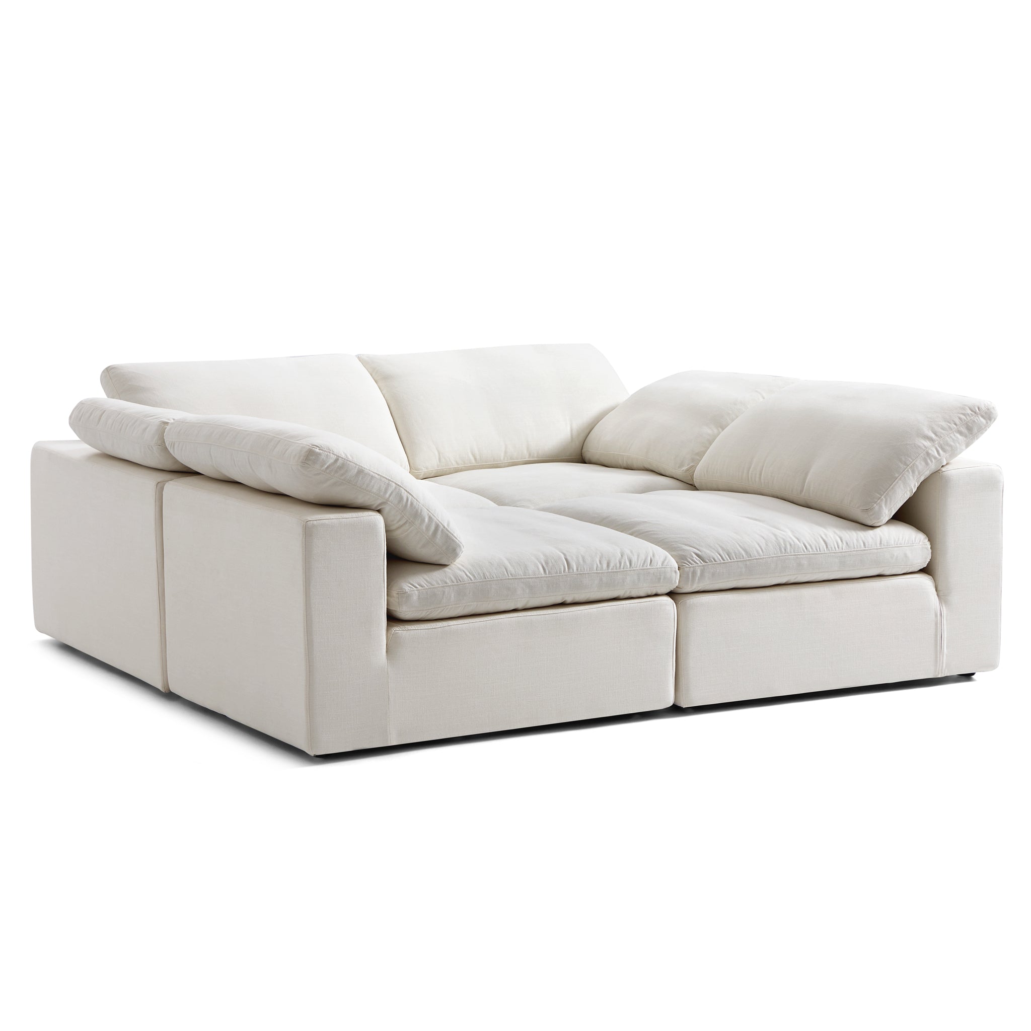 Tender Wabi-Sabi Gray U-Shaped Sectional with Open Ends