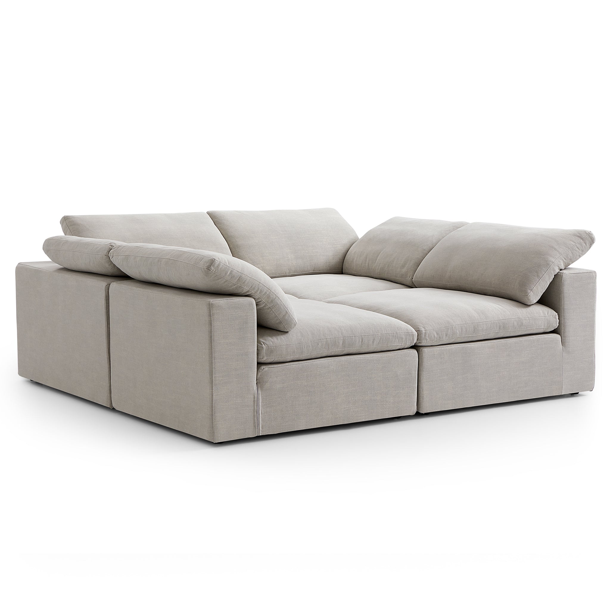 Tender Wabi-Sabi Gray U-Shaped Sectional with Open Ends