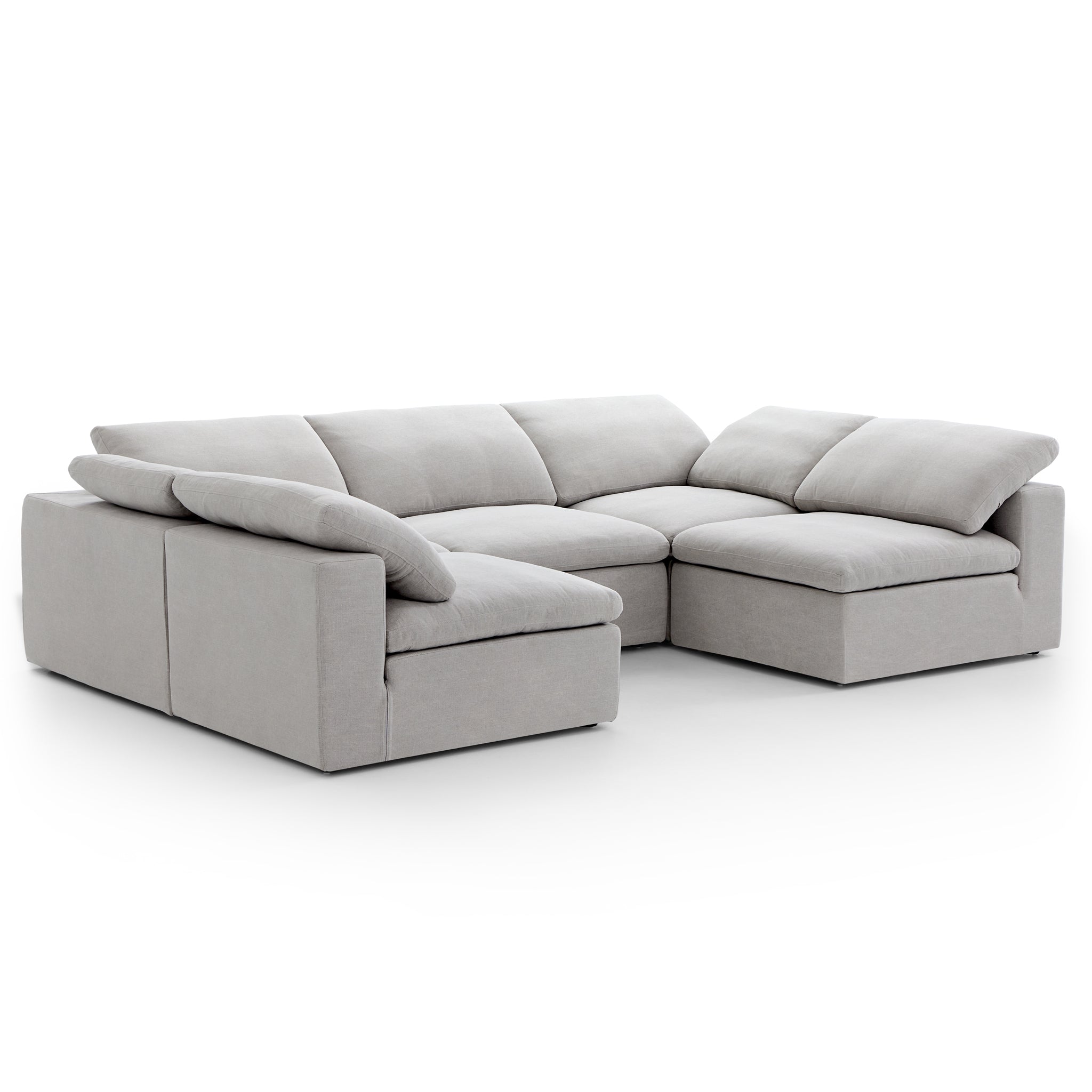 Tender Wabi-Sabi U-Shaped Sectional with Open Ends