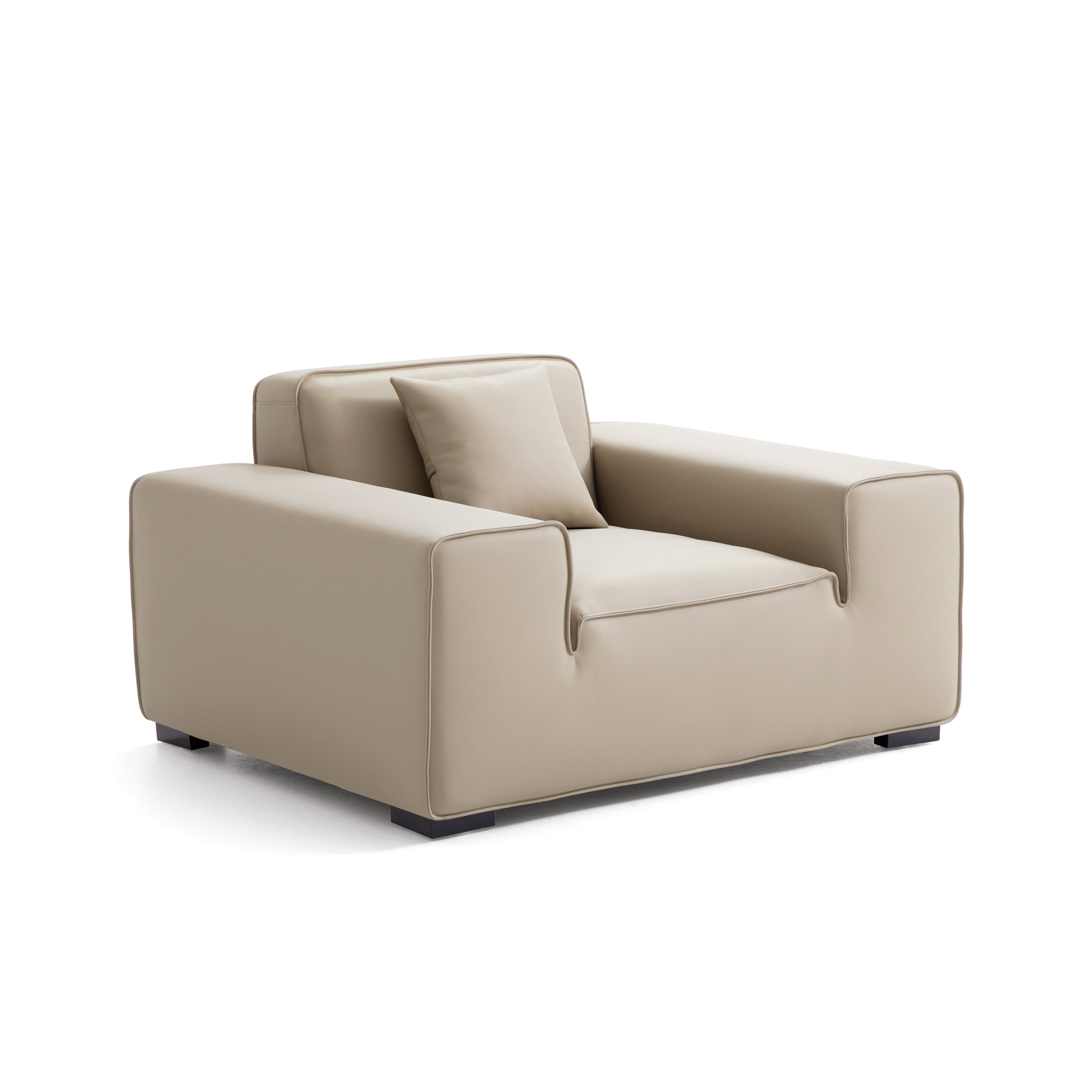 Domus Modular Beige Leather Armchair