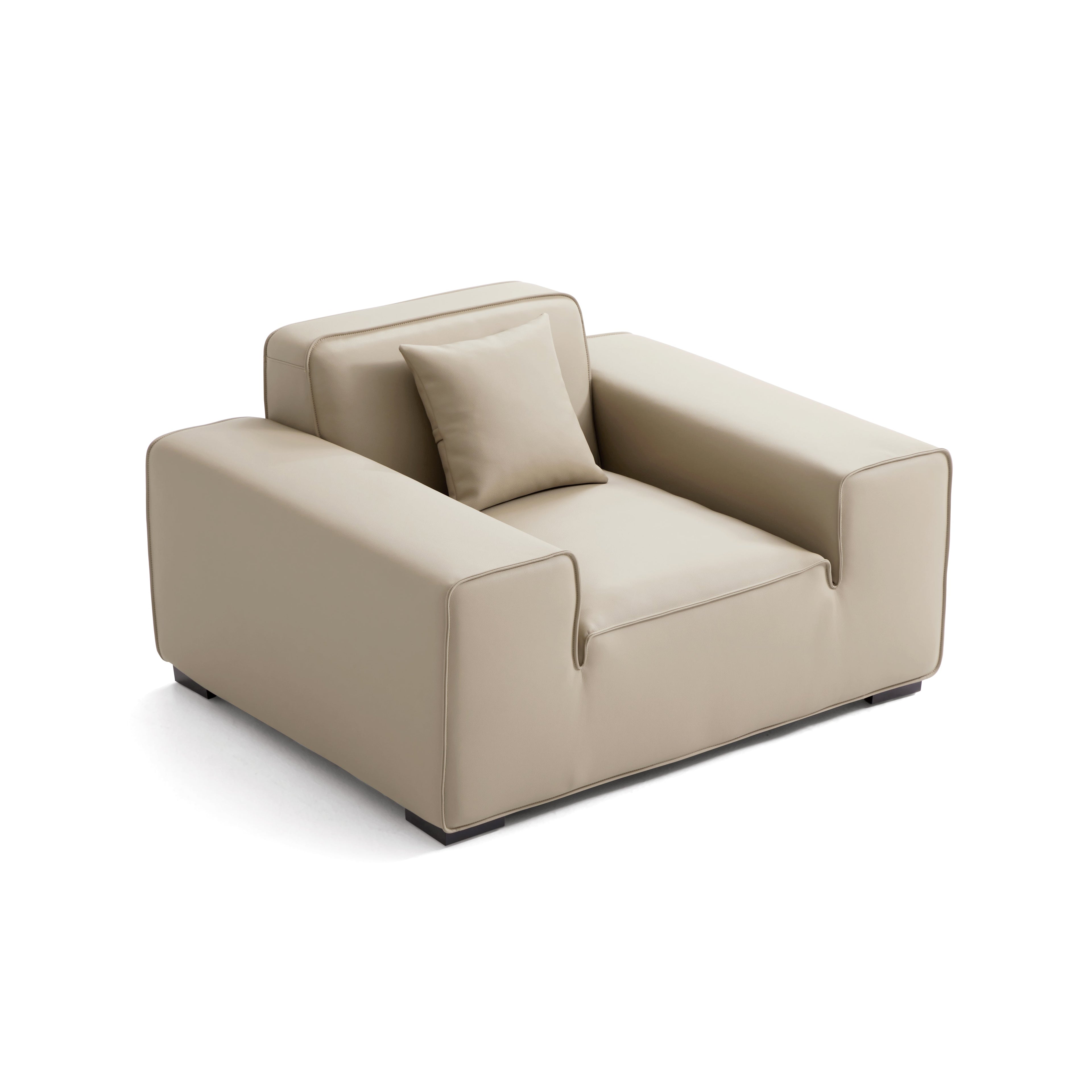 Domus Modular Beige Leather Armchair