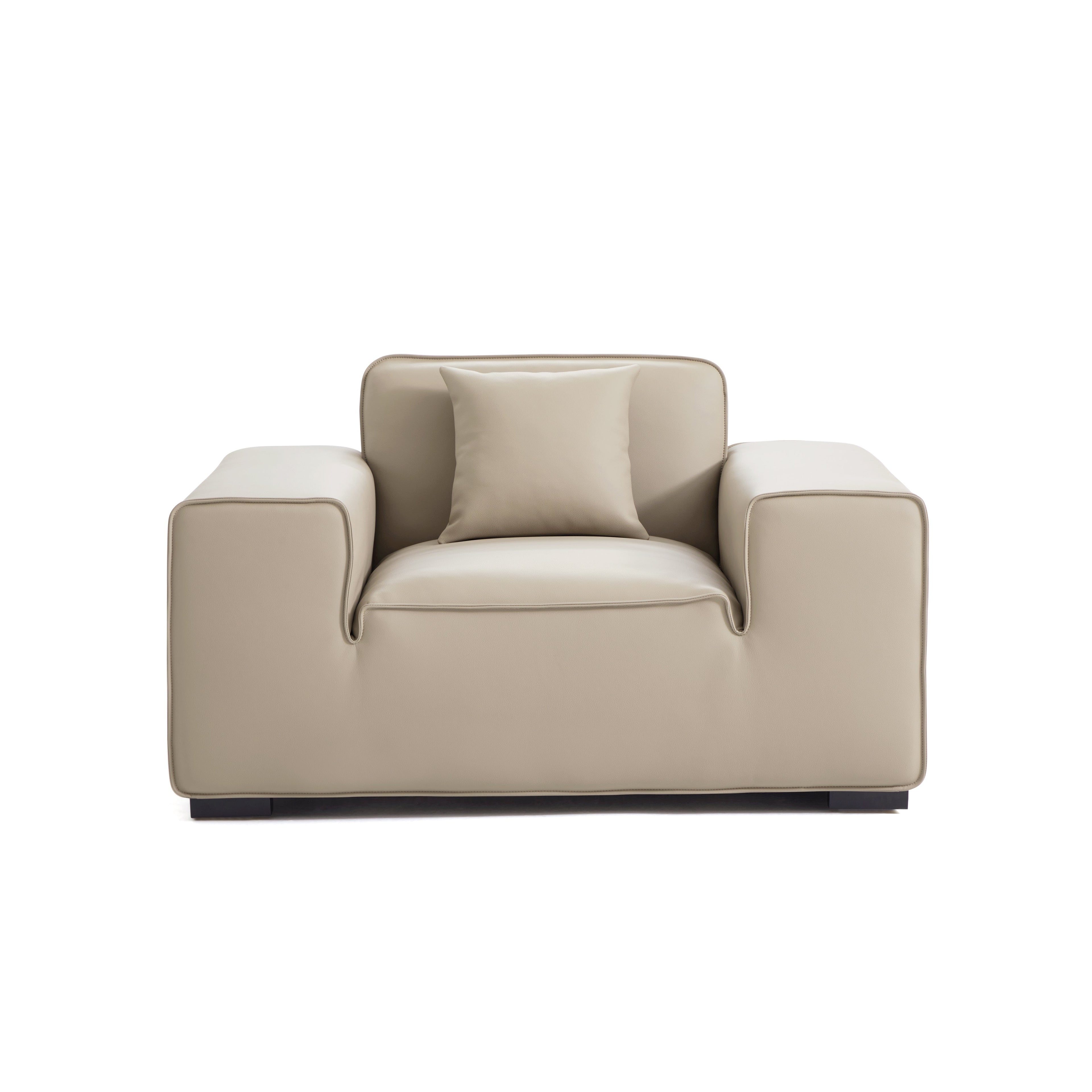 Domus Modular Black Leather Armchair