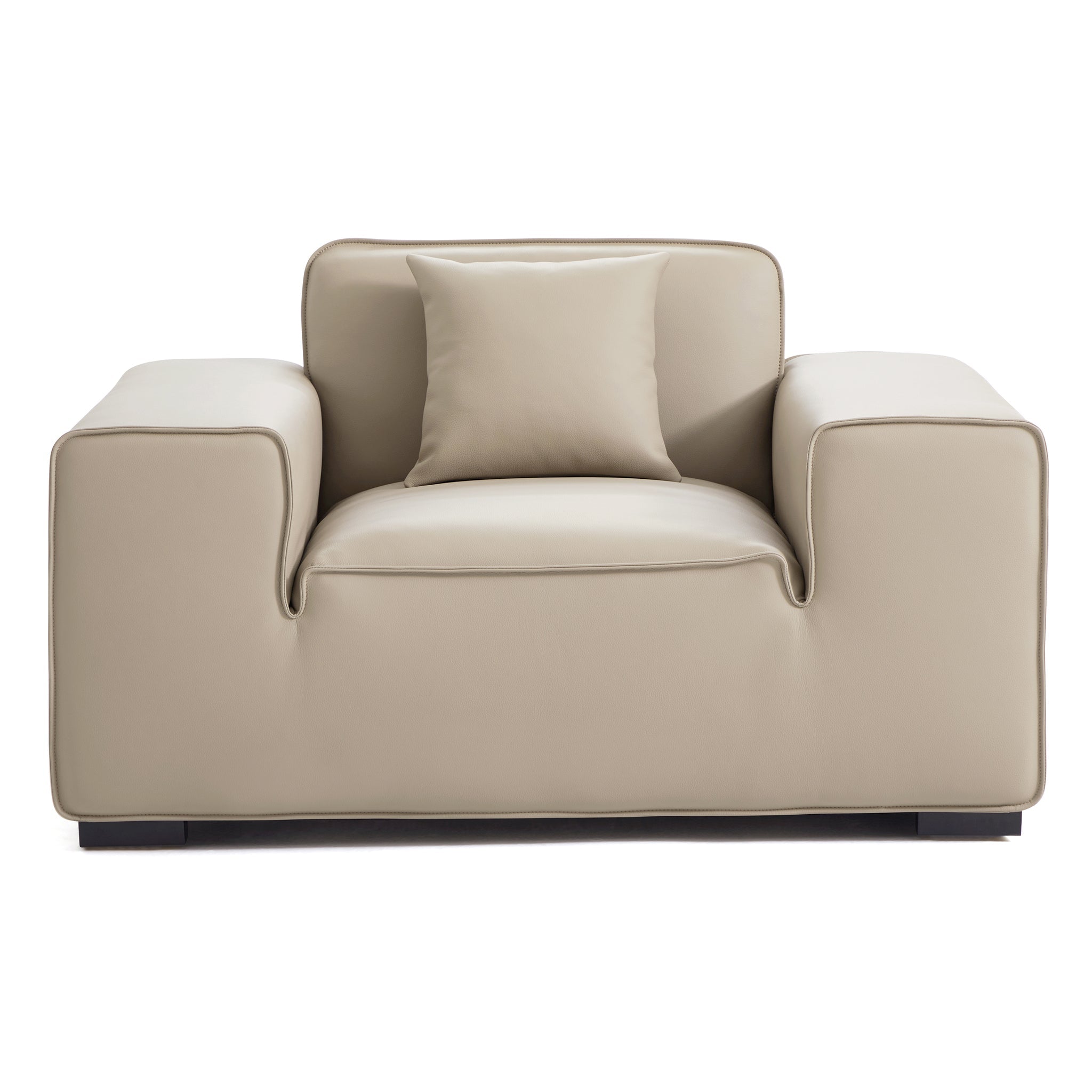 Domus Modular Beige Leather Sofa Set