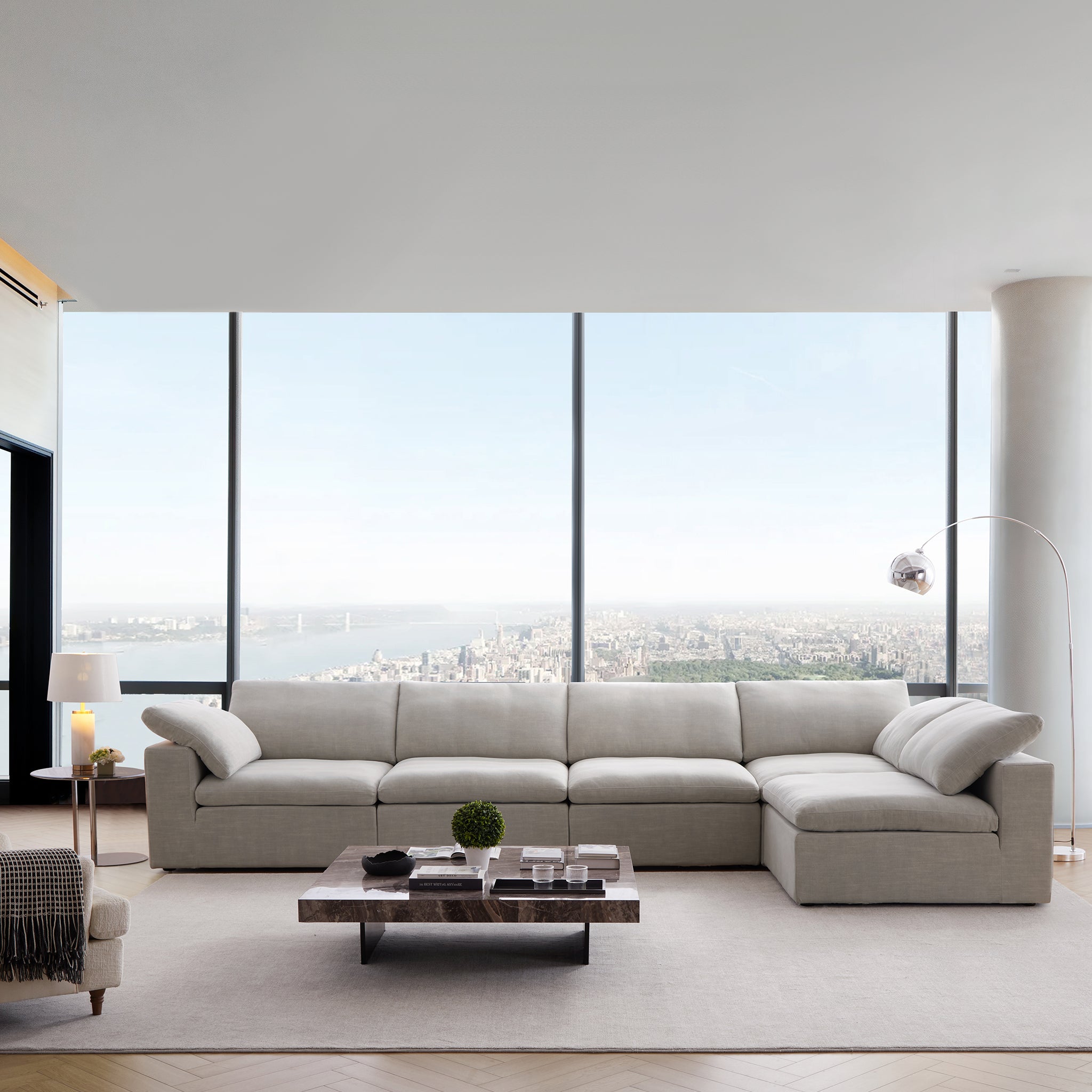 Tender Wabi-Sabi Beige L-Shaped Sectional