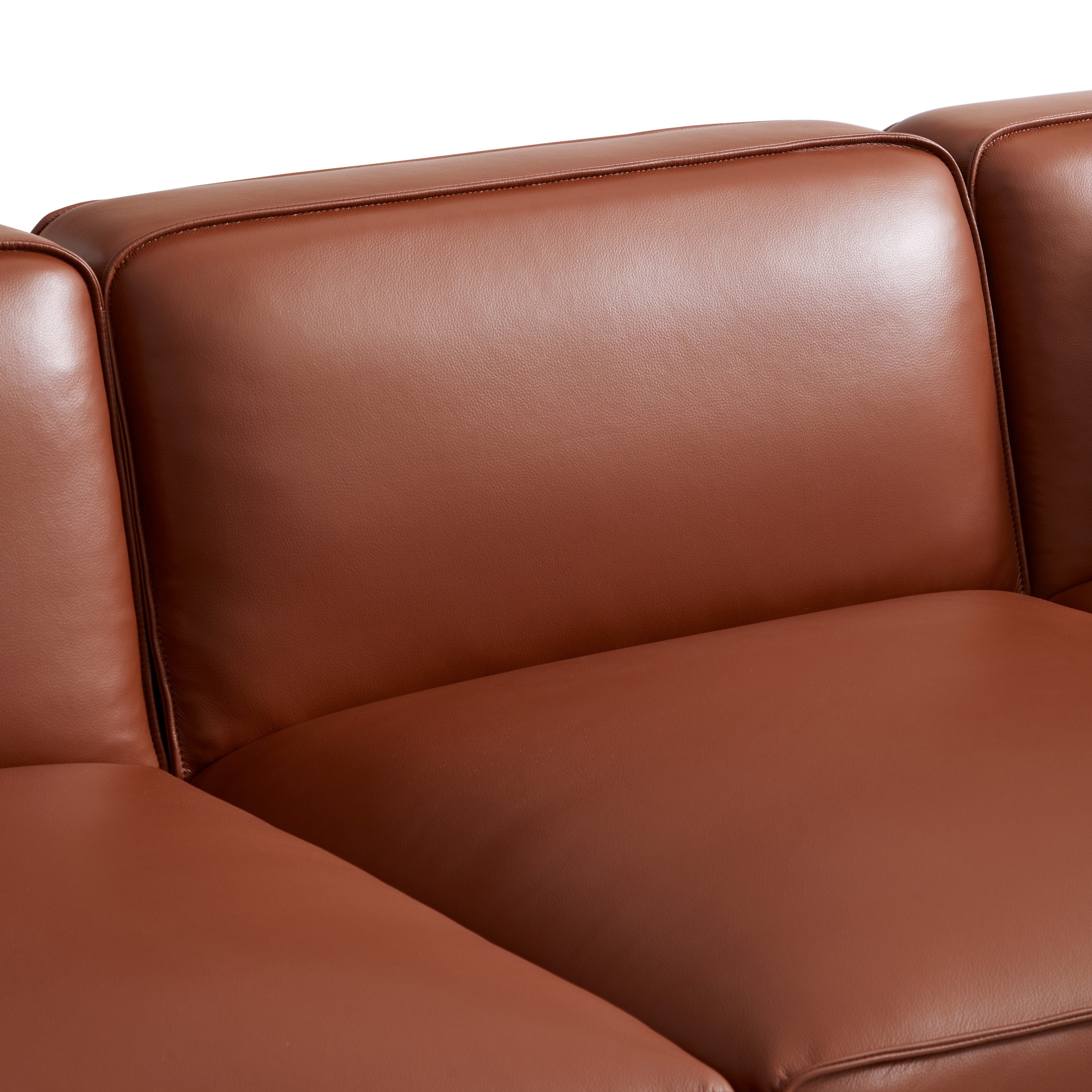 Domus Modular Brown Leather L-Shaped Sectional