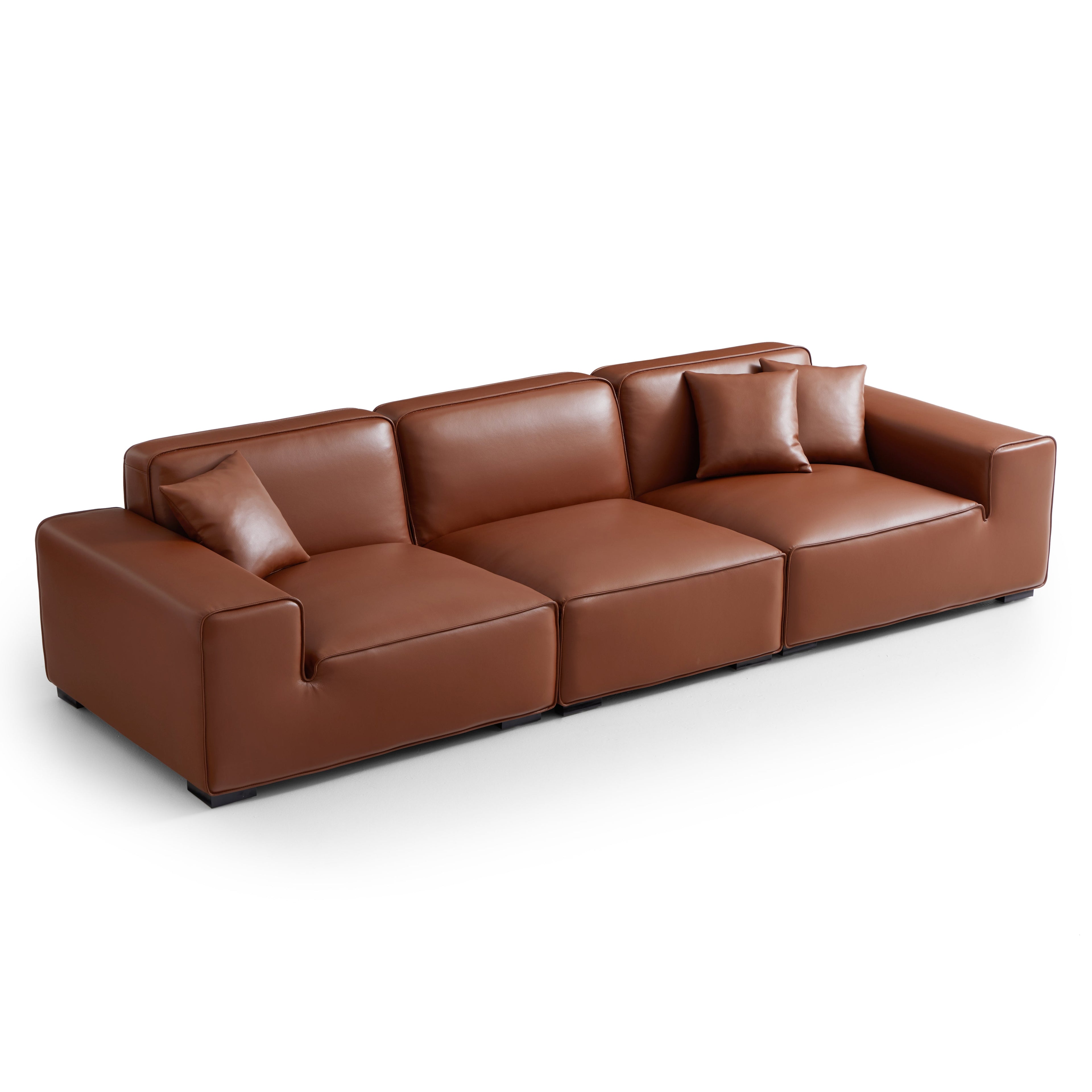 Domus Modular Brown Leather Sofa