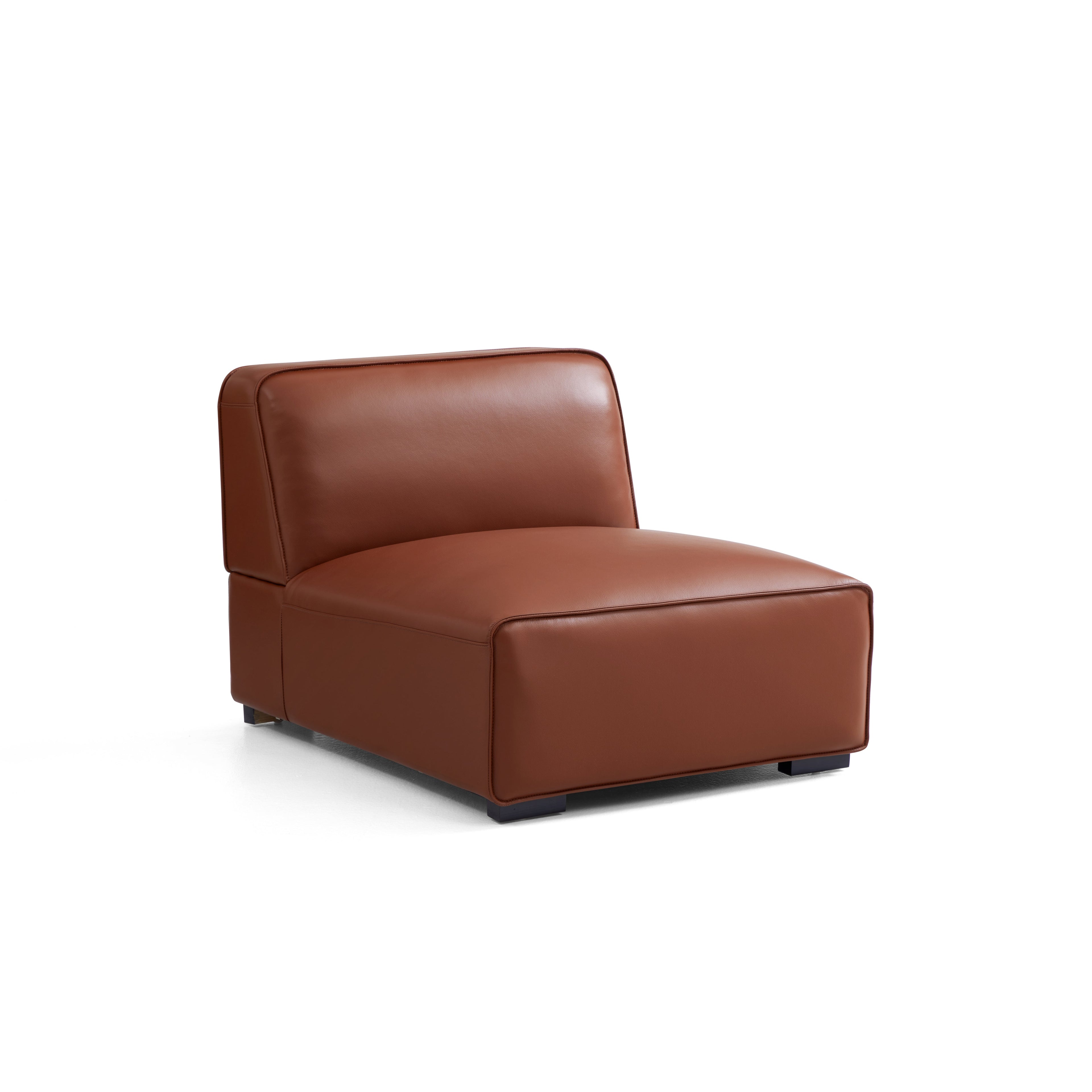 Domus Modular Brown Leather U-Shaped Sectional
