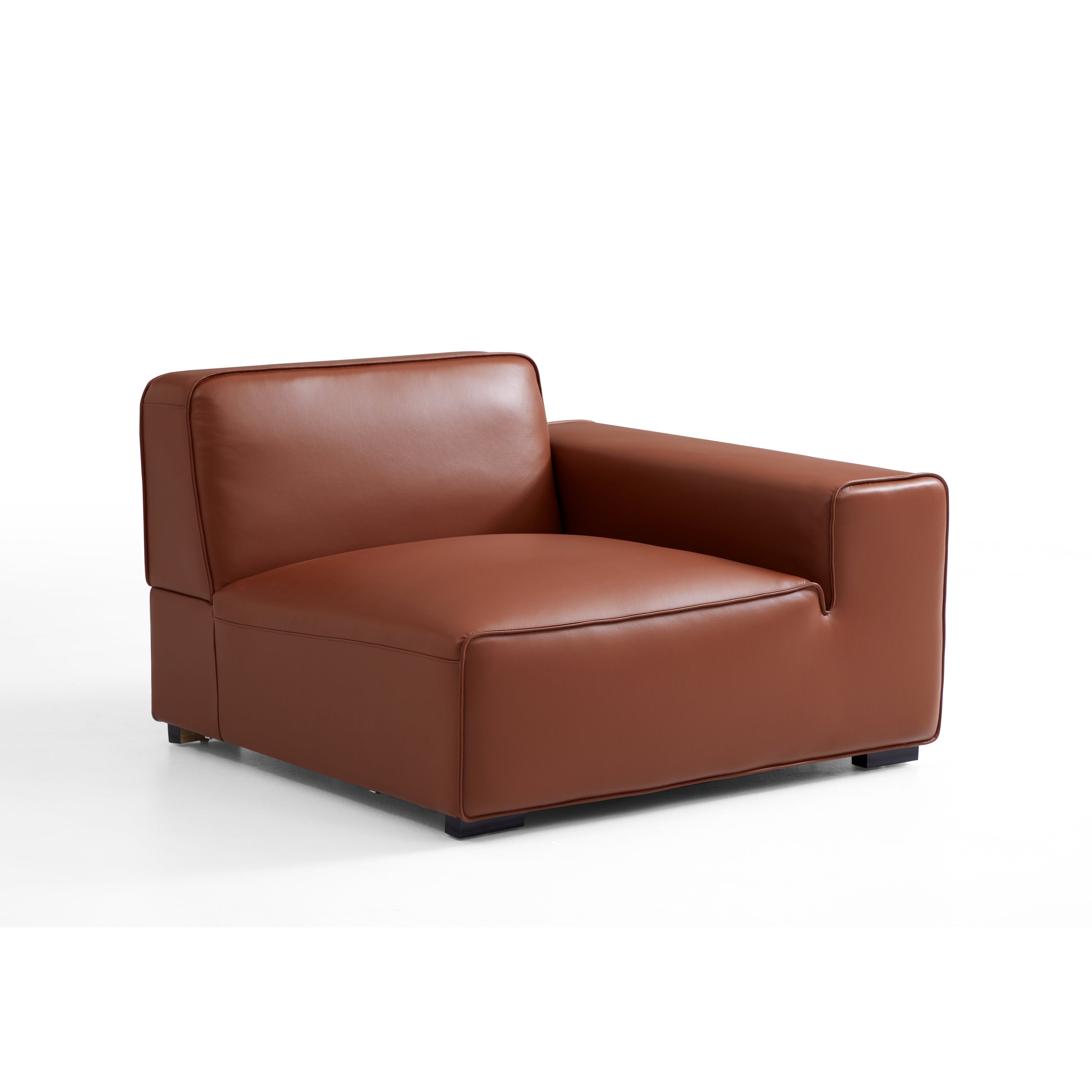 Domus Modular Brown Leather U-Shaped Sectional