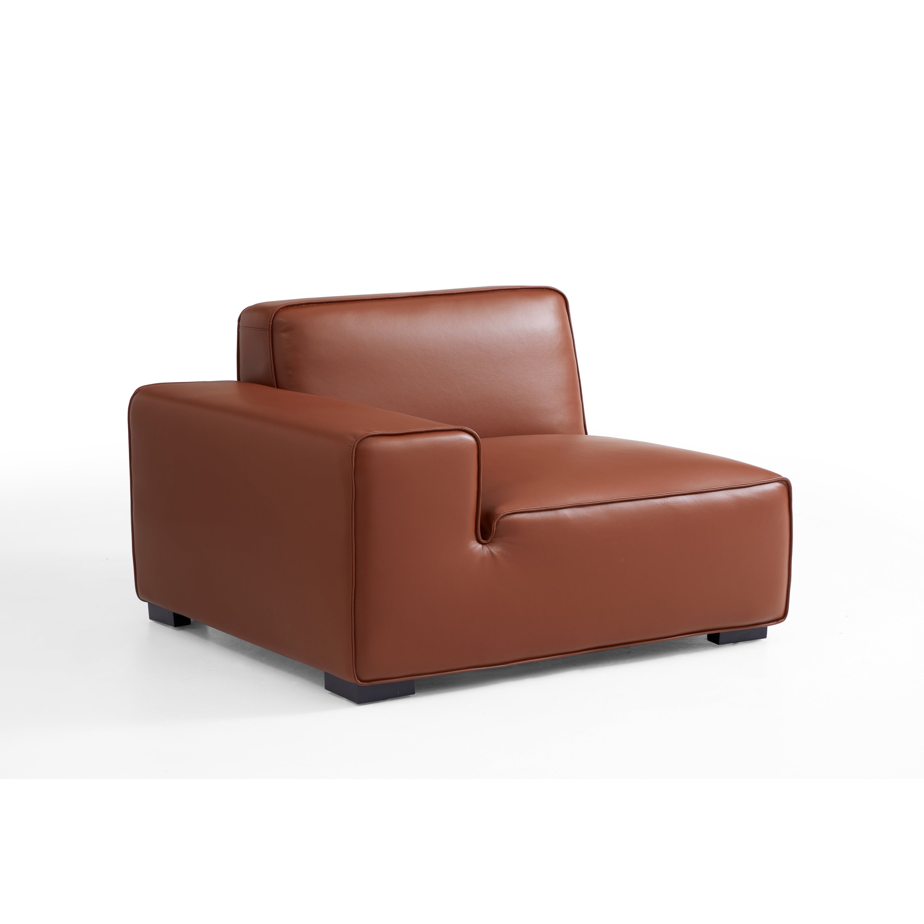 Domus Modular Brown Leather U-Shaped Sectional